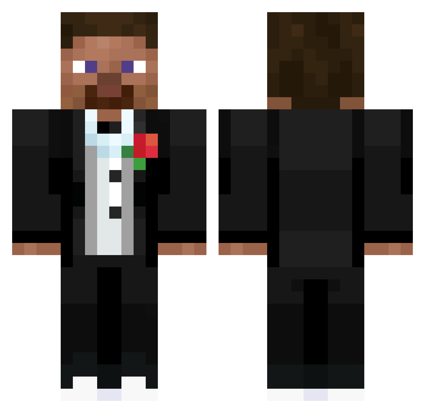 Initiall3 Minecraft skin, front and back view