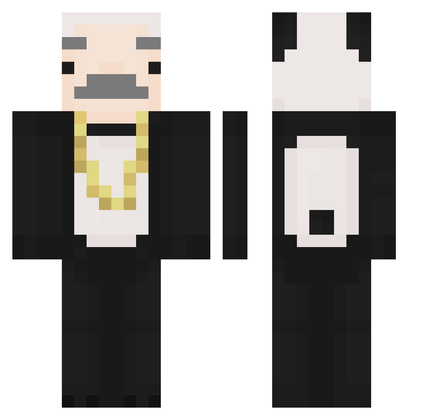 Silver_Kermit Minecraft skin, front and back view