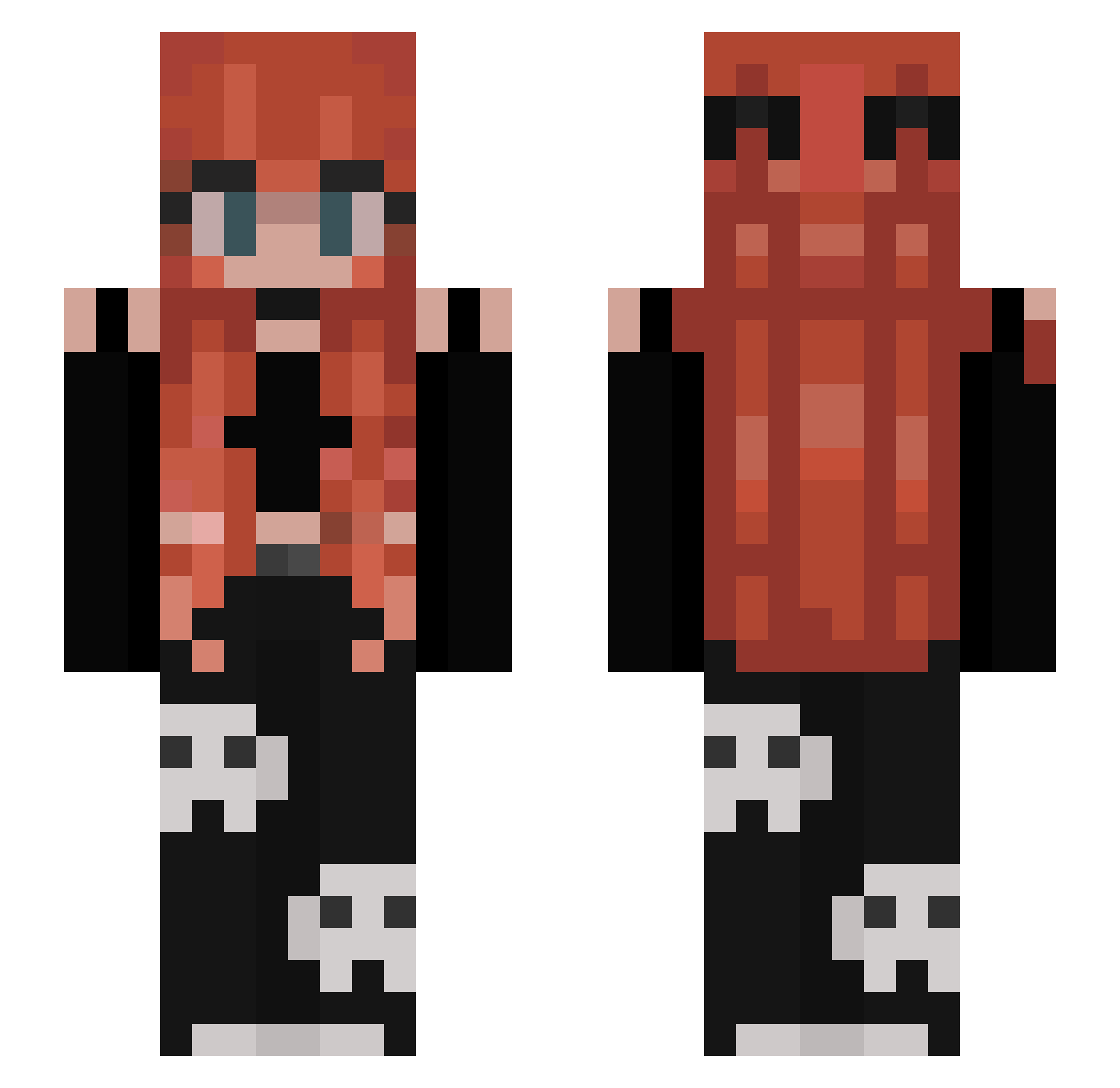 ViiperXx Minecraft skin, front and back view