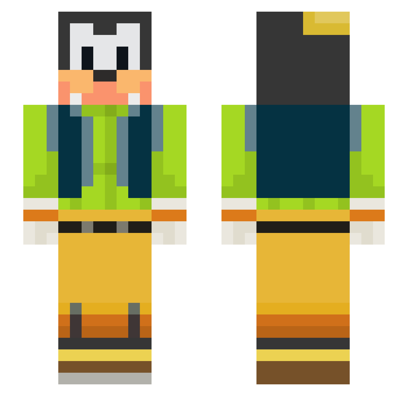 hEliO1398 Minecraft skin, front and back view