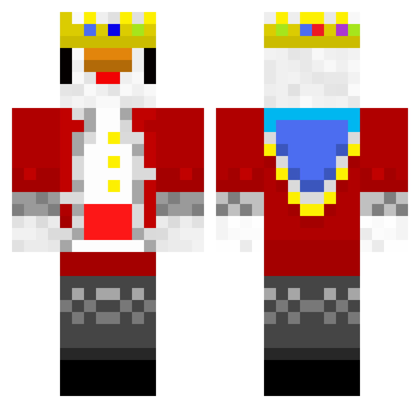 TurboFire17 Minecraft skin, front and back view