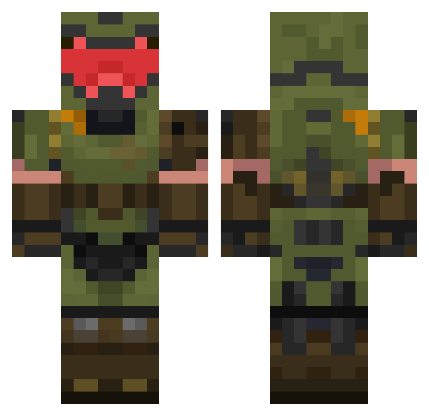 TopNumberOne Minecraft skin, front and back view