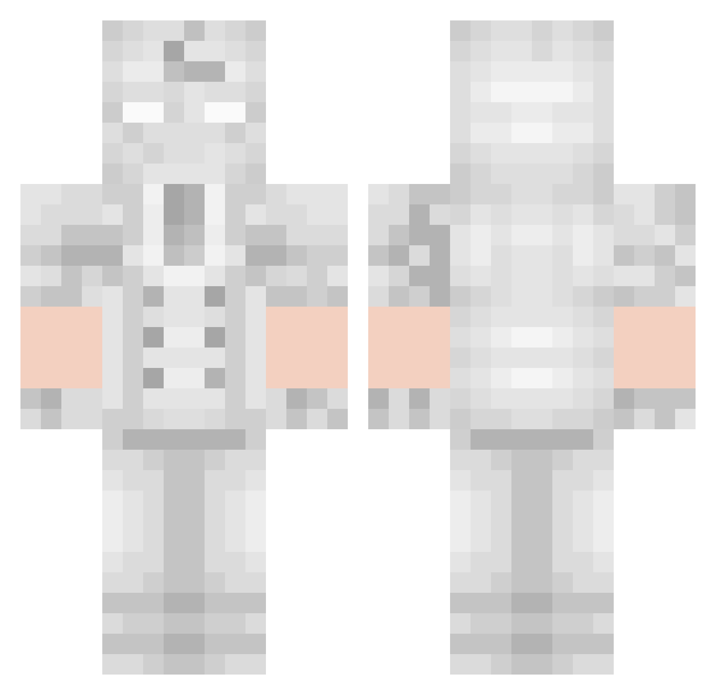 pvpo Minecraft skin, front and back view