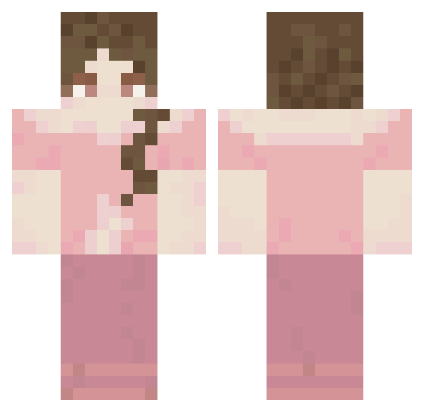 Sousou730 Minecraft skin, front and back view