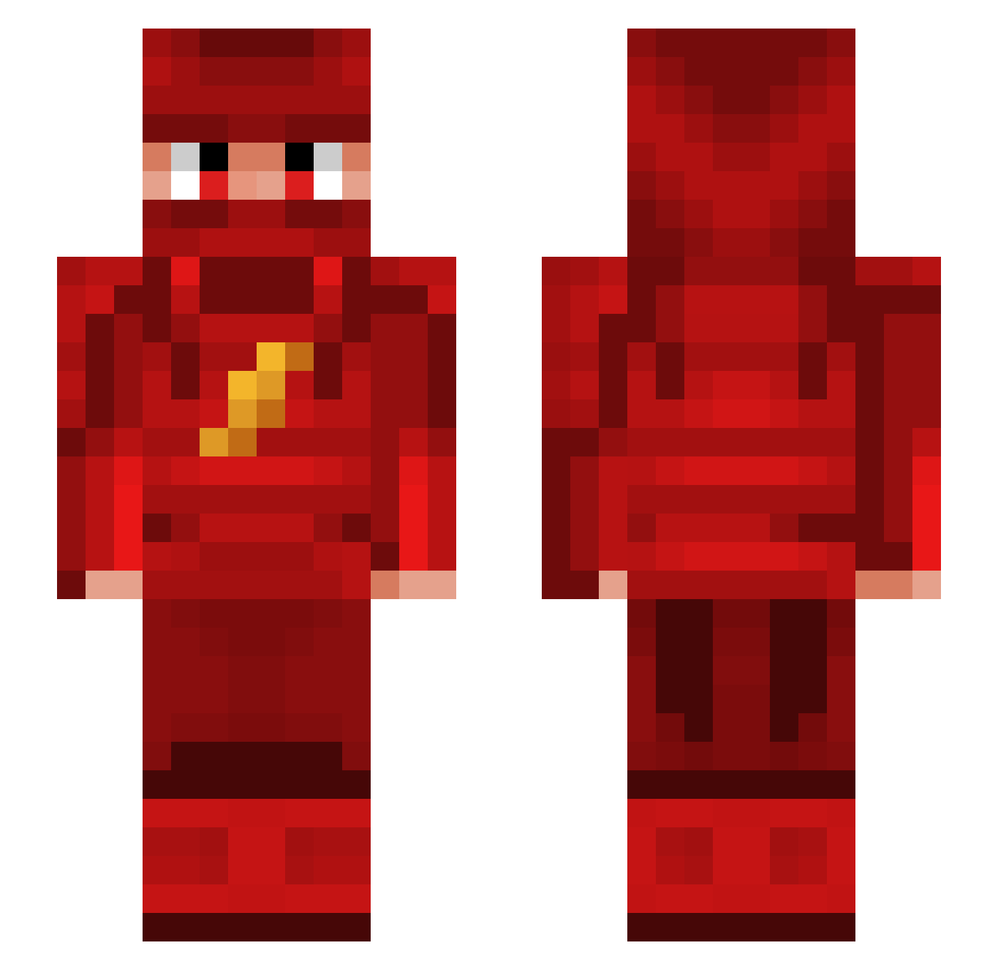 KN4V Minecraft skin, front and back view