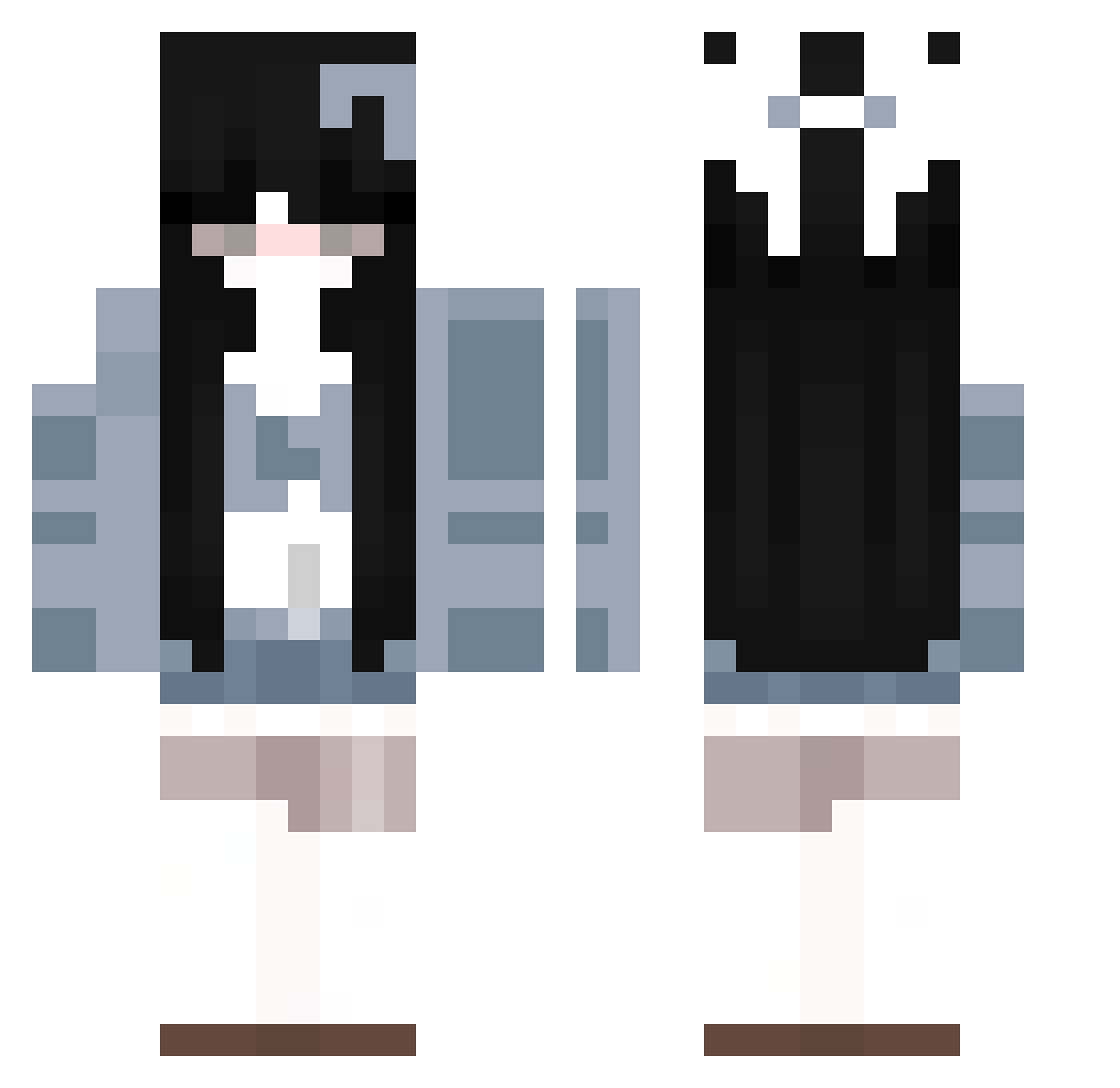 Satxrne_ Minecraft skin, front and back view