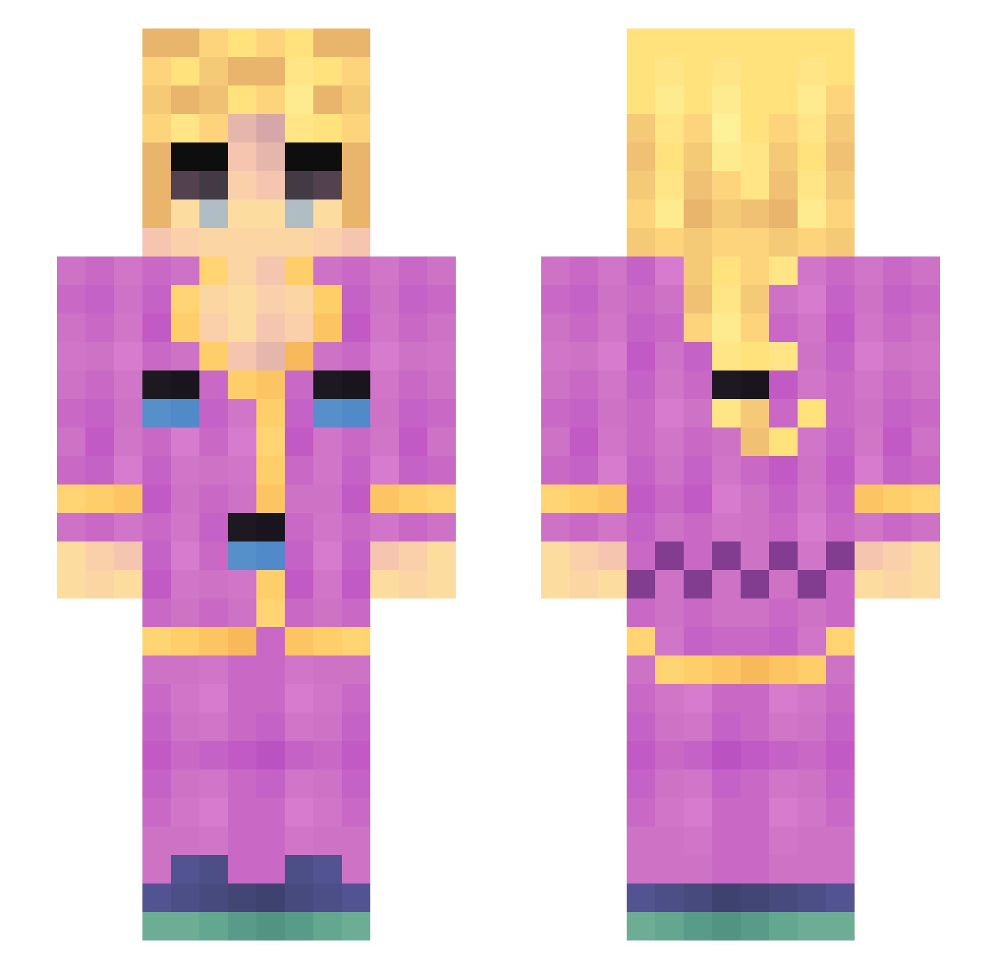 macerina Minecraft skin, front and back view