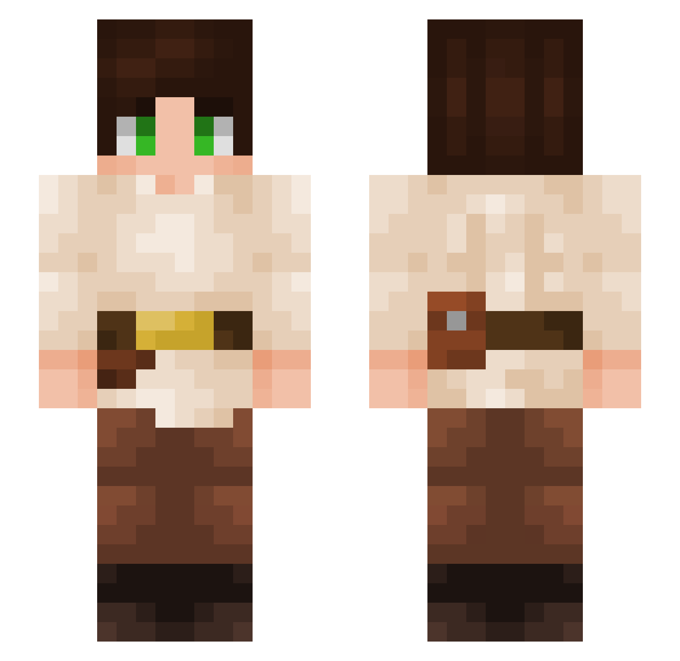 OubreHits Minecraft skin, front and back view