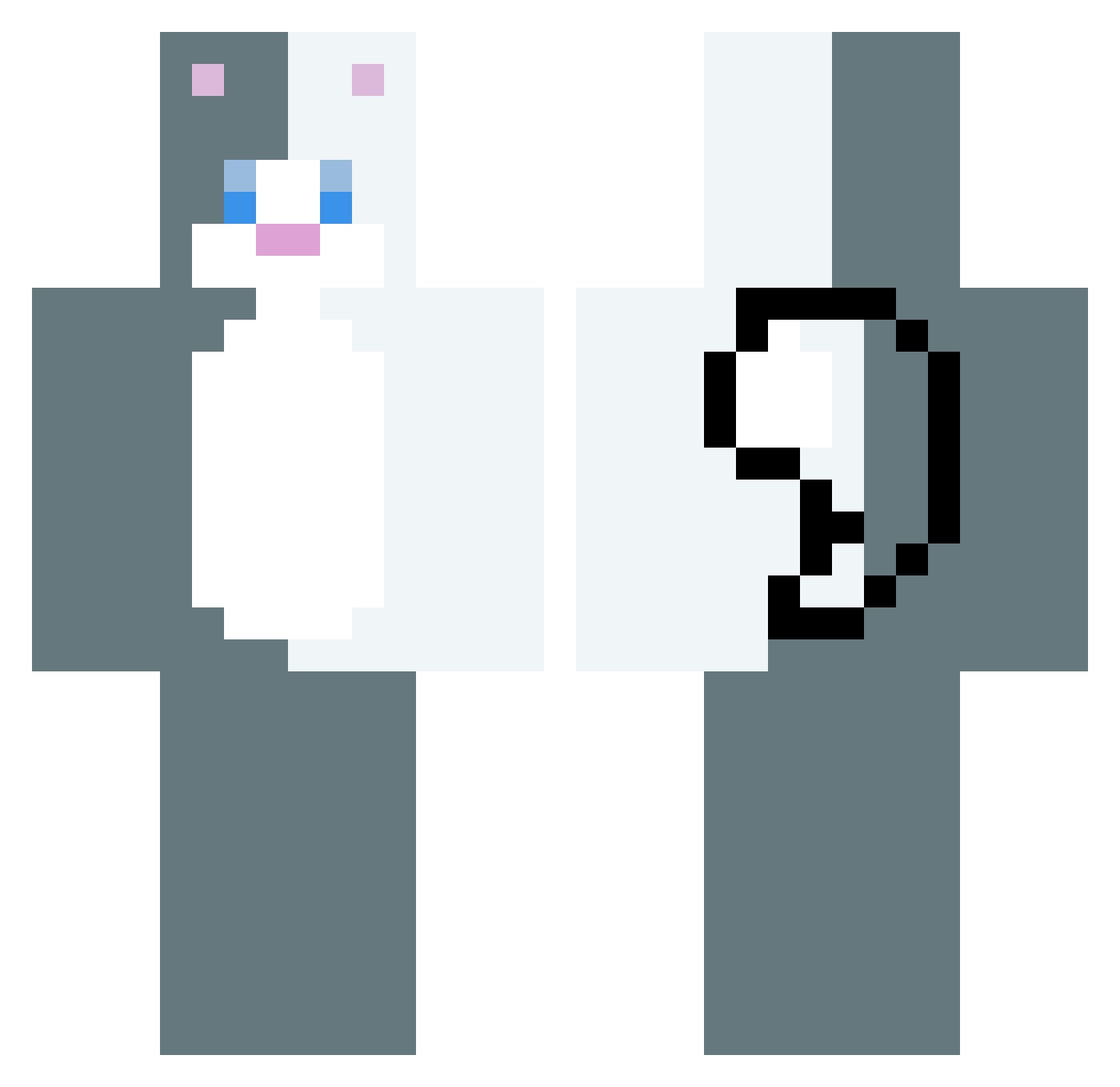 Andy10932 Minecraft skin, front and back view