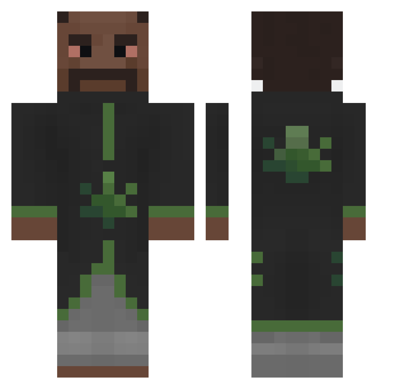 Zeaser66 Minecraft skin, front and back view