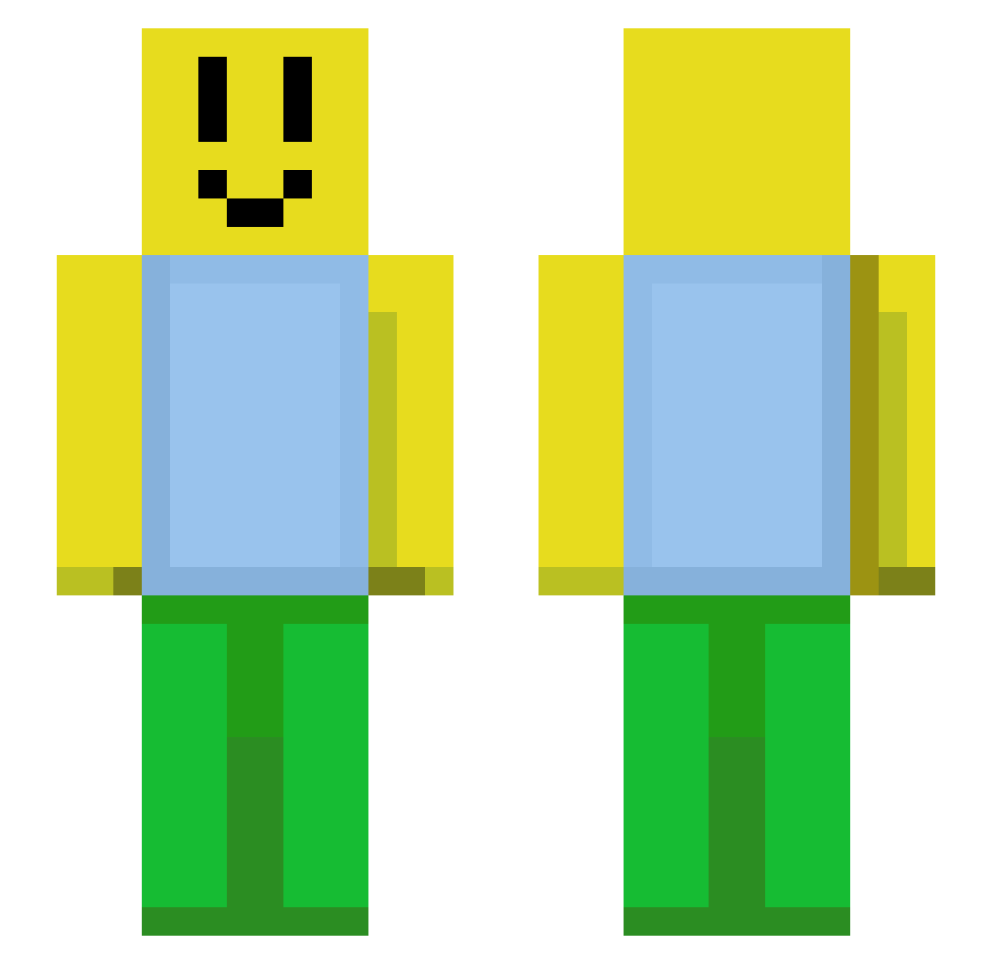 Mmmerere Minecraft skin, front and back view