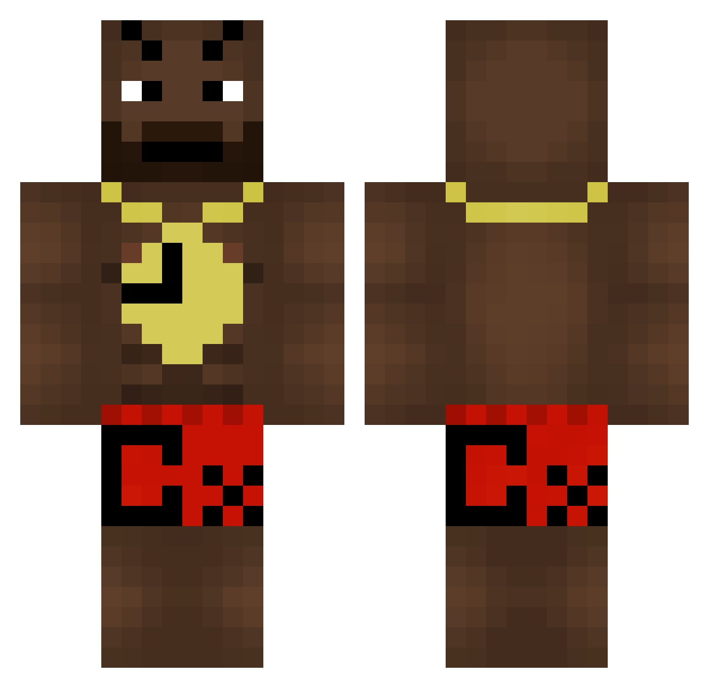 Bromin Minecraft skin, front and back view
