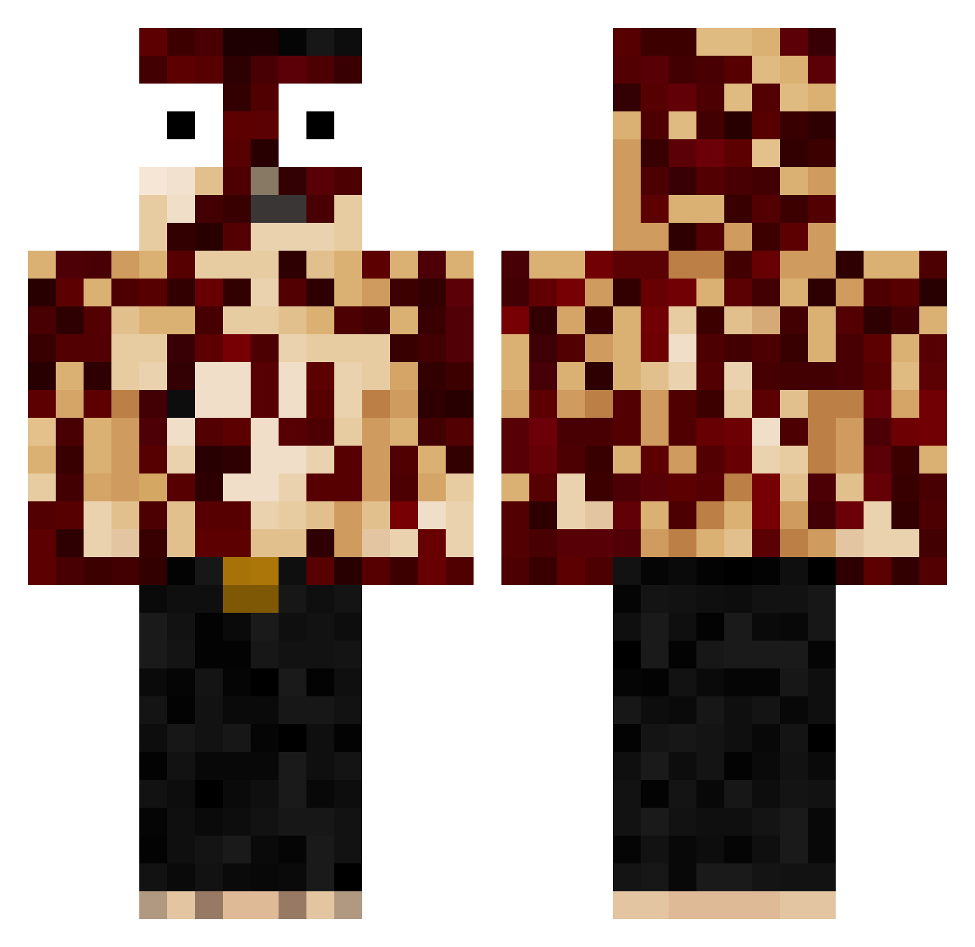 Captain_B_Duck Minecraft skin, front and back view