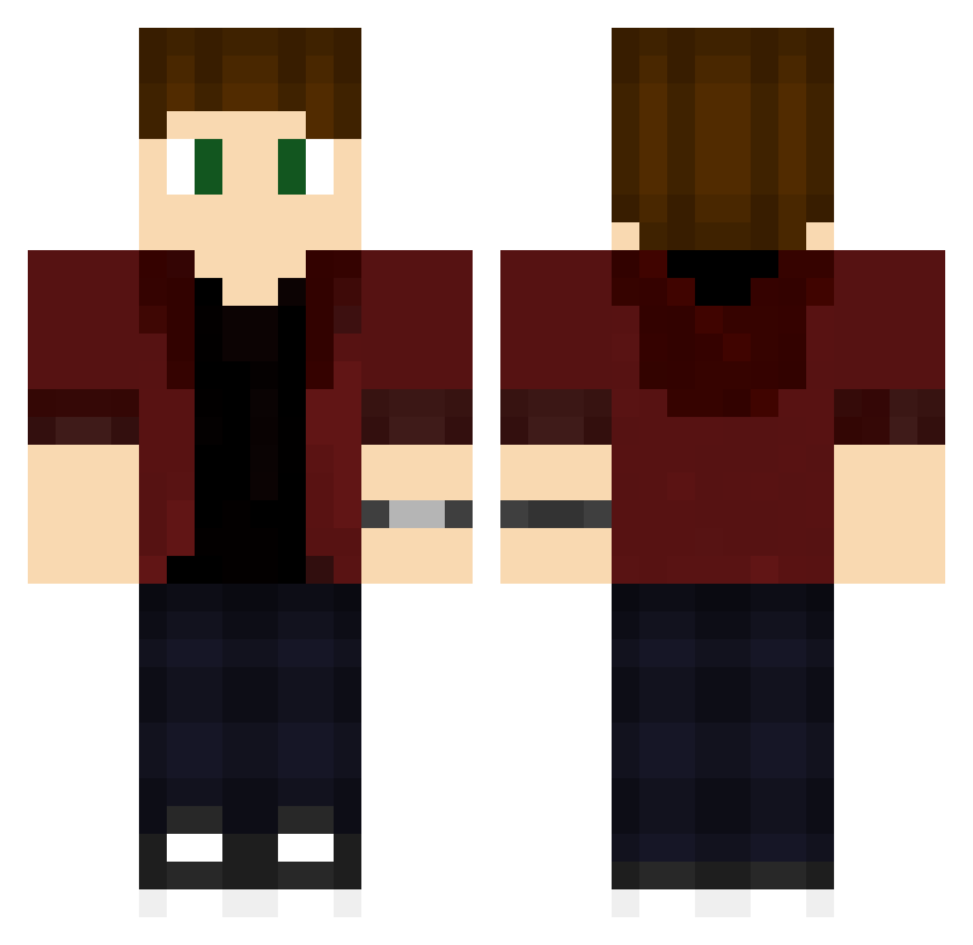 Zyraxz13 Minecraft skin, front and back view