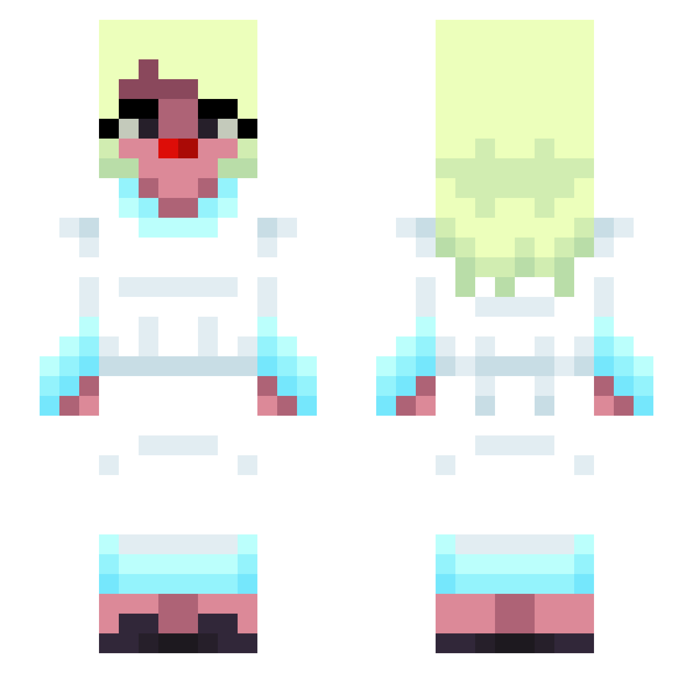 SirImposterXL Minecraft skin, front and back view