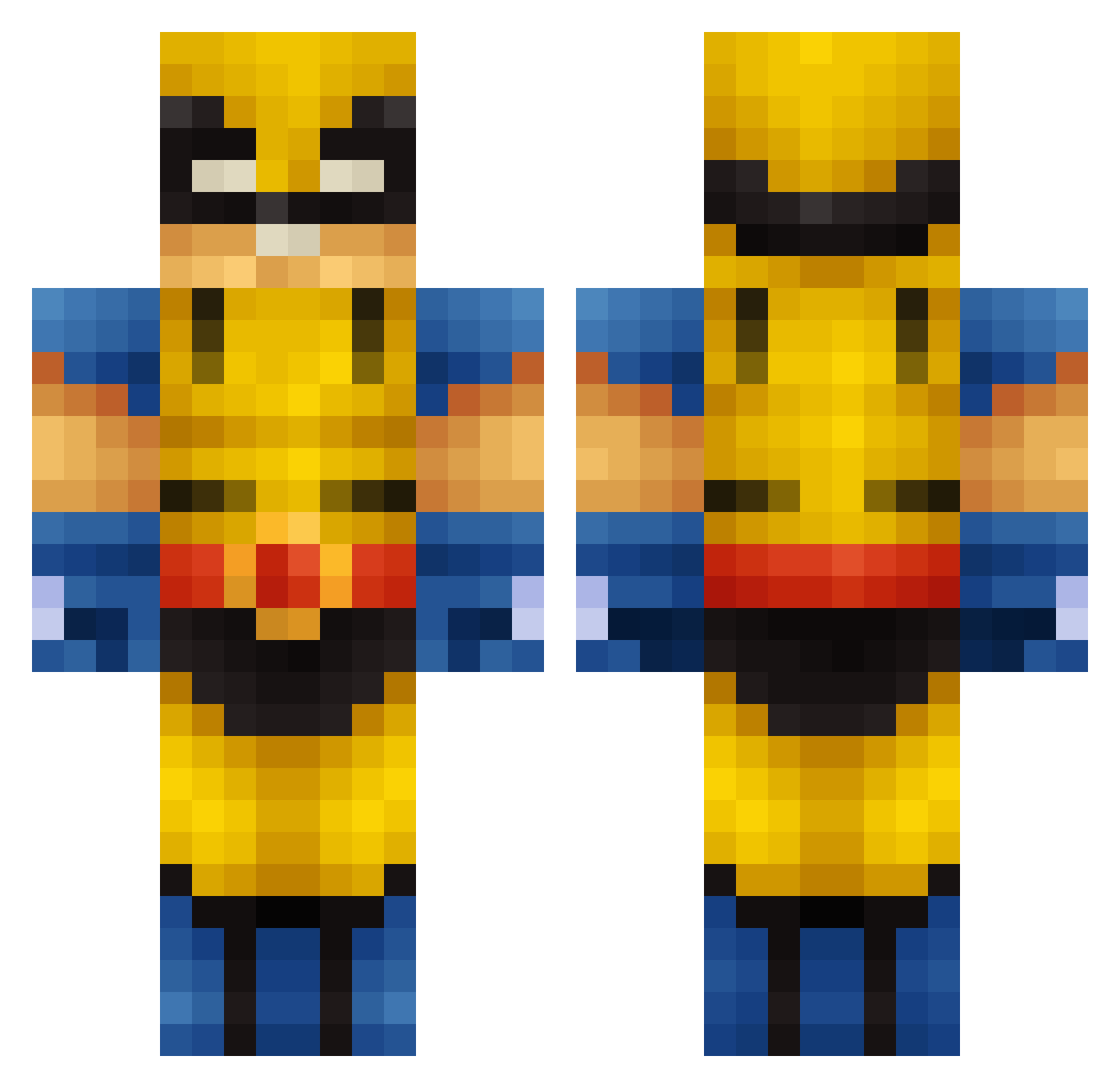 alkalis Minecraft skin, front and back view