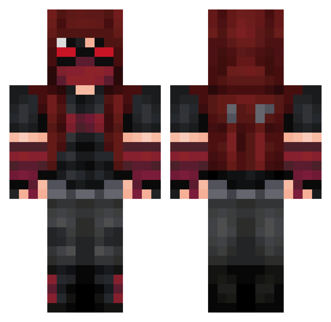 ItsDgWater Minecraft skin, front and back view