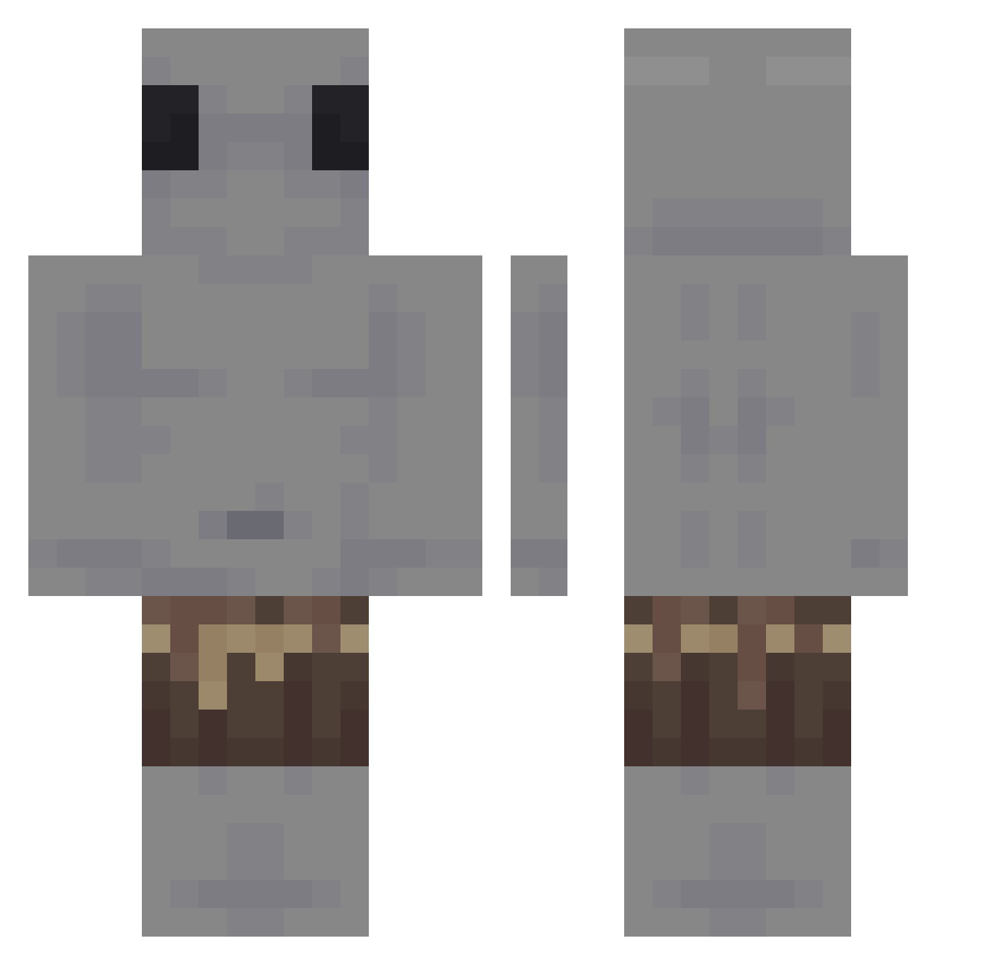 ThickLeaves Minecraft skin, front and back view