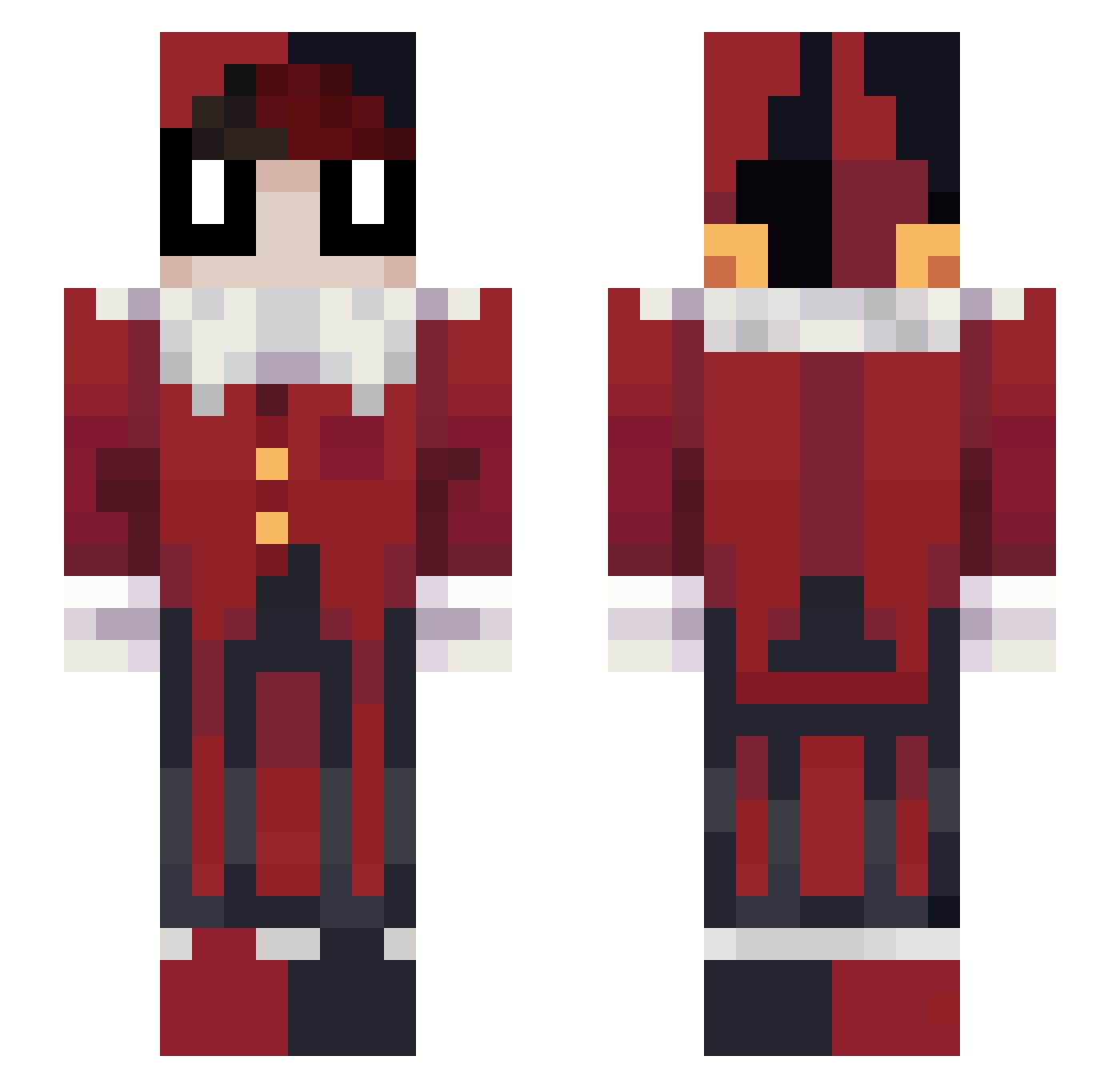 Niun1ek Minecraft skin, front and back view