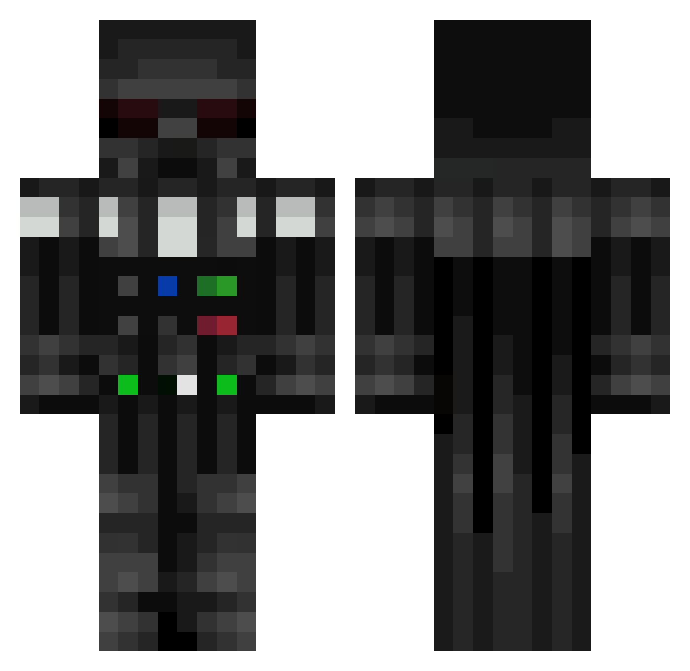 peaanutt Minecraft skin, front and back view