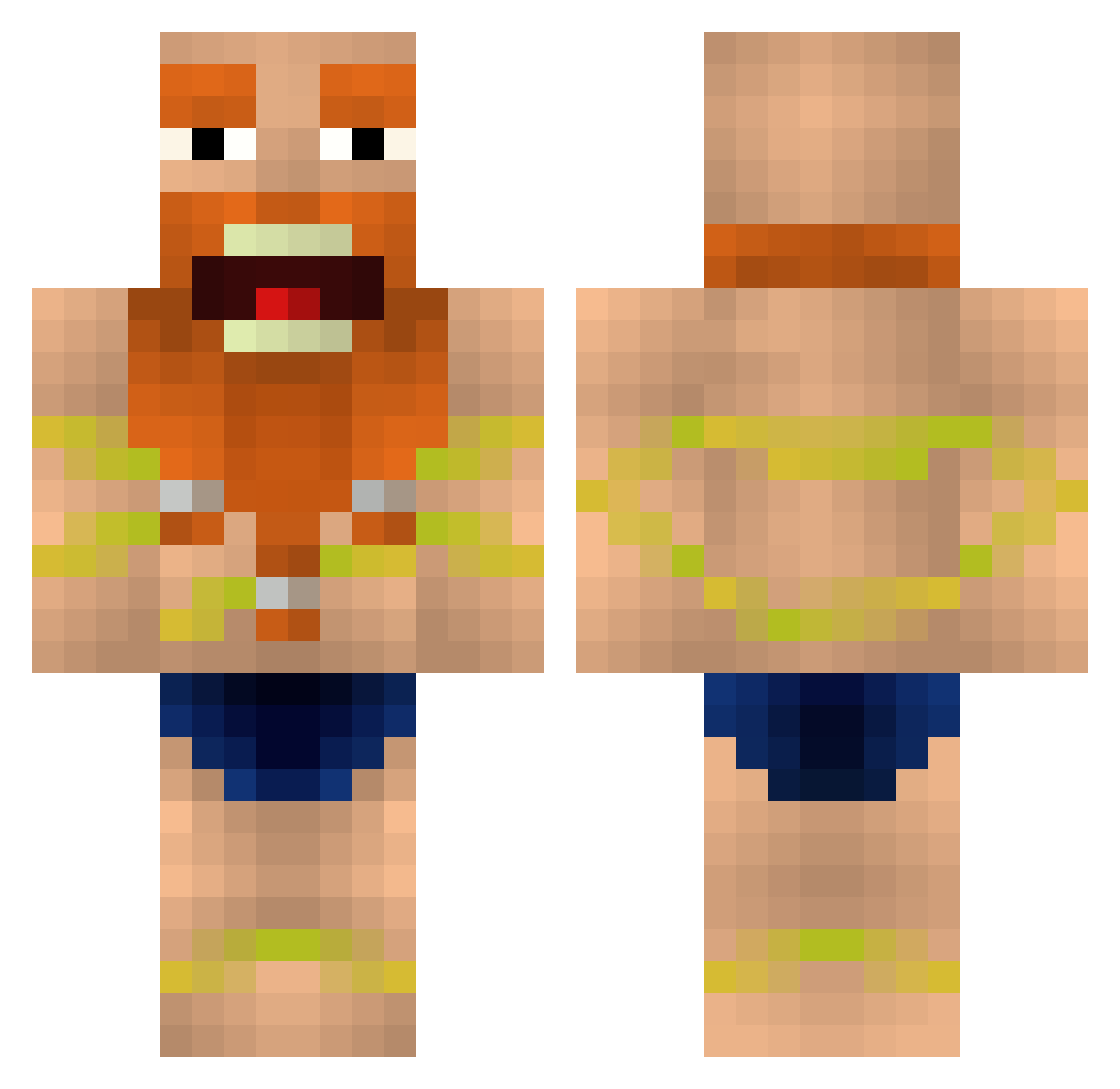 Schmedbrot Minecraft skin, front and back view