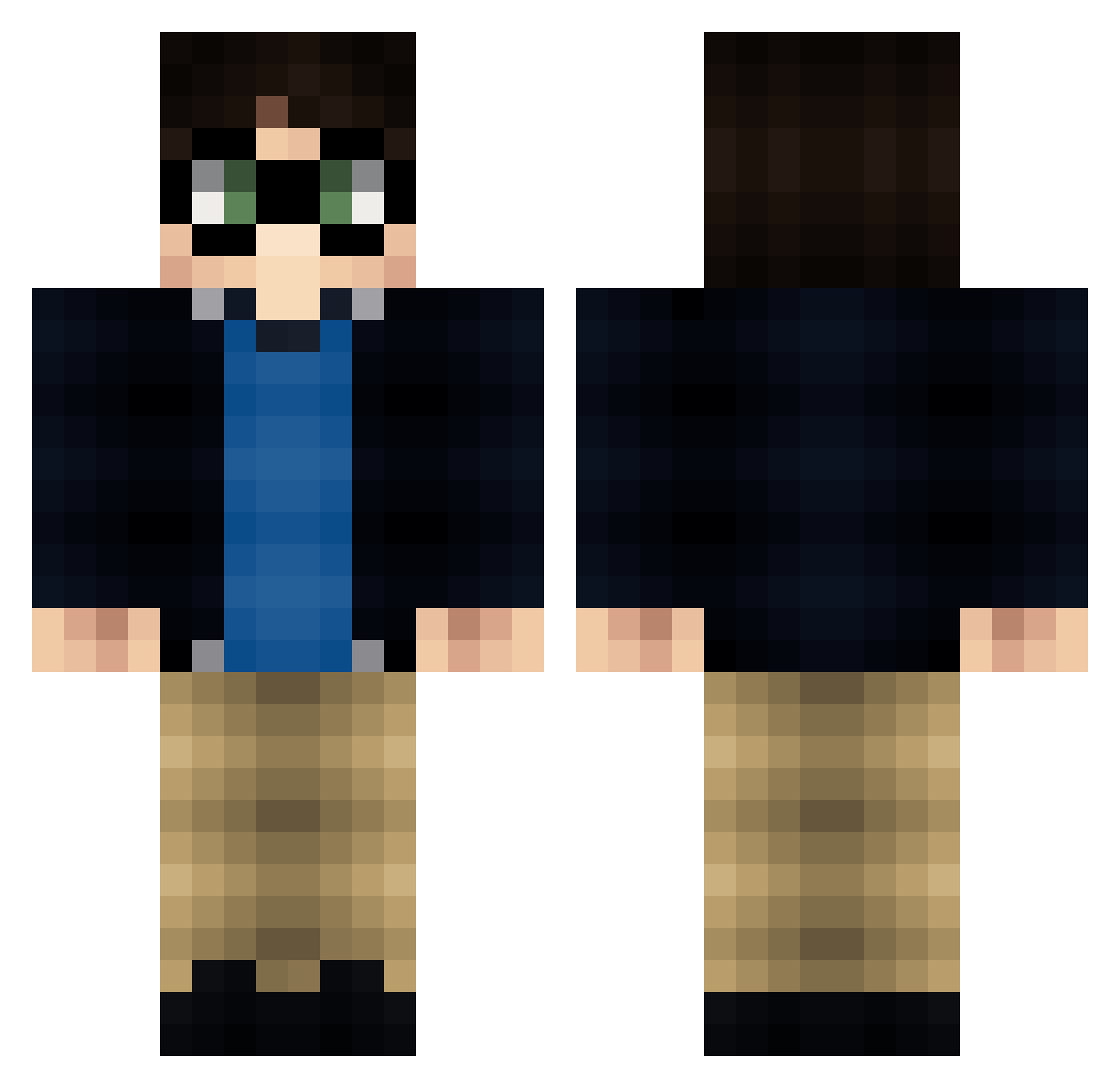 MeMae2000 Minecraft skin, front and back view