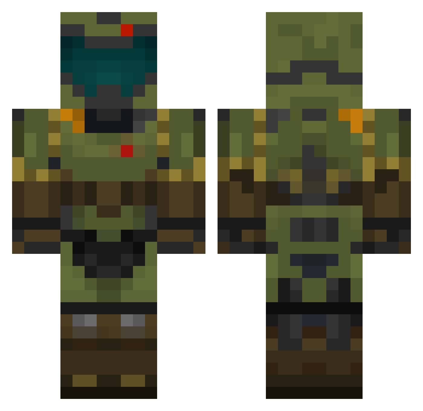 Just_Dubious Minecraft skin, front and back view