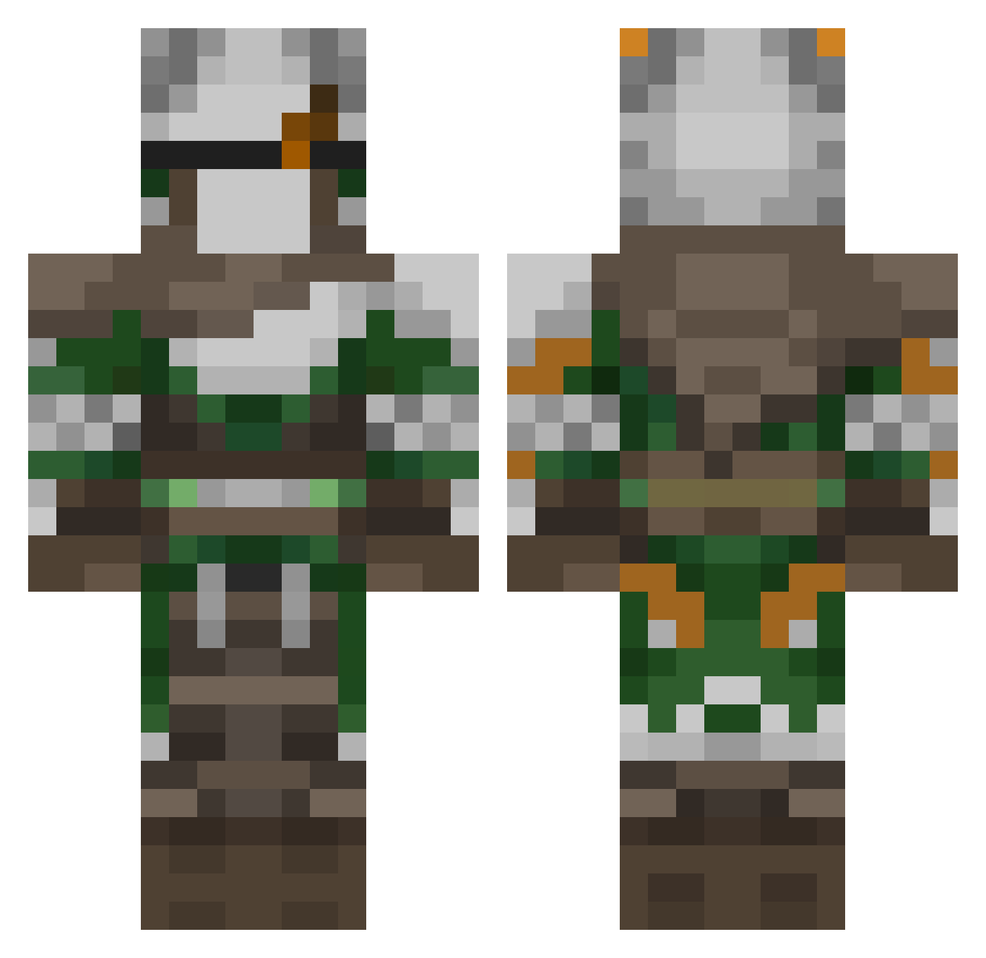 lladeer Minecraft skin, front and back view