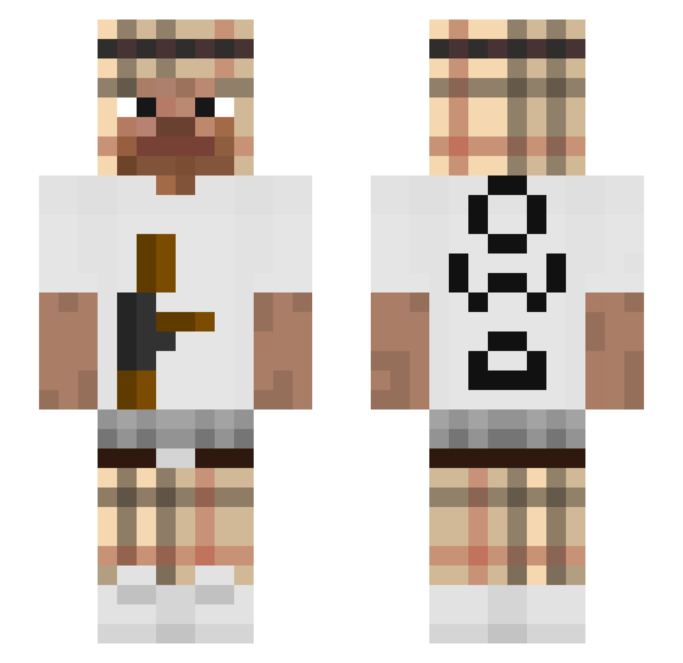 Iepurele Minecraft skin, front and back view