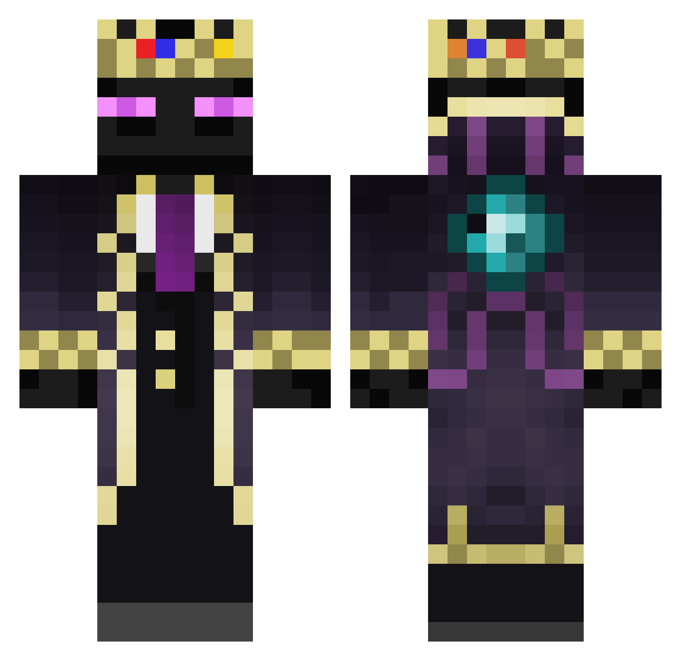 WaterThatCat Minecraft skin, front and back view