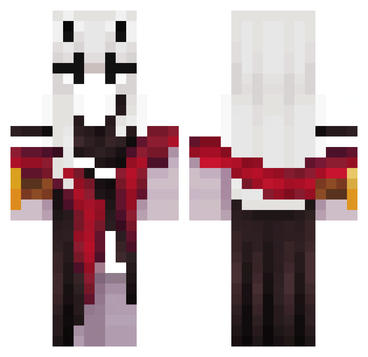 Clarise007 Minecraft skin, front and back view