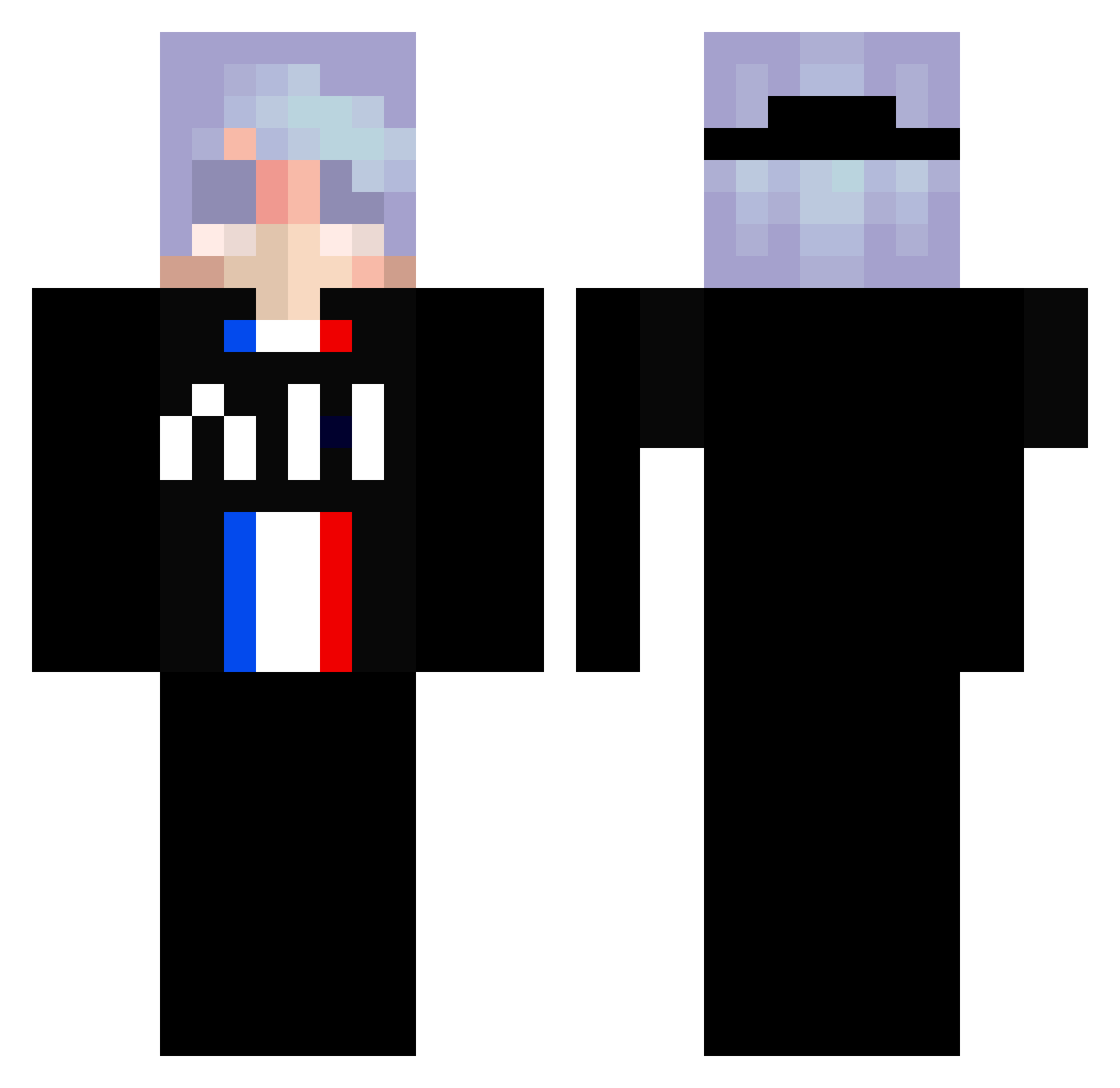 TaRioZ Minecraft skin, front and back view