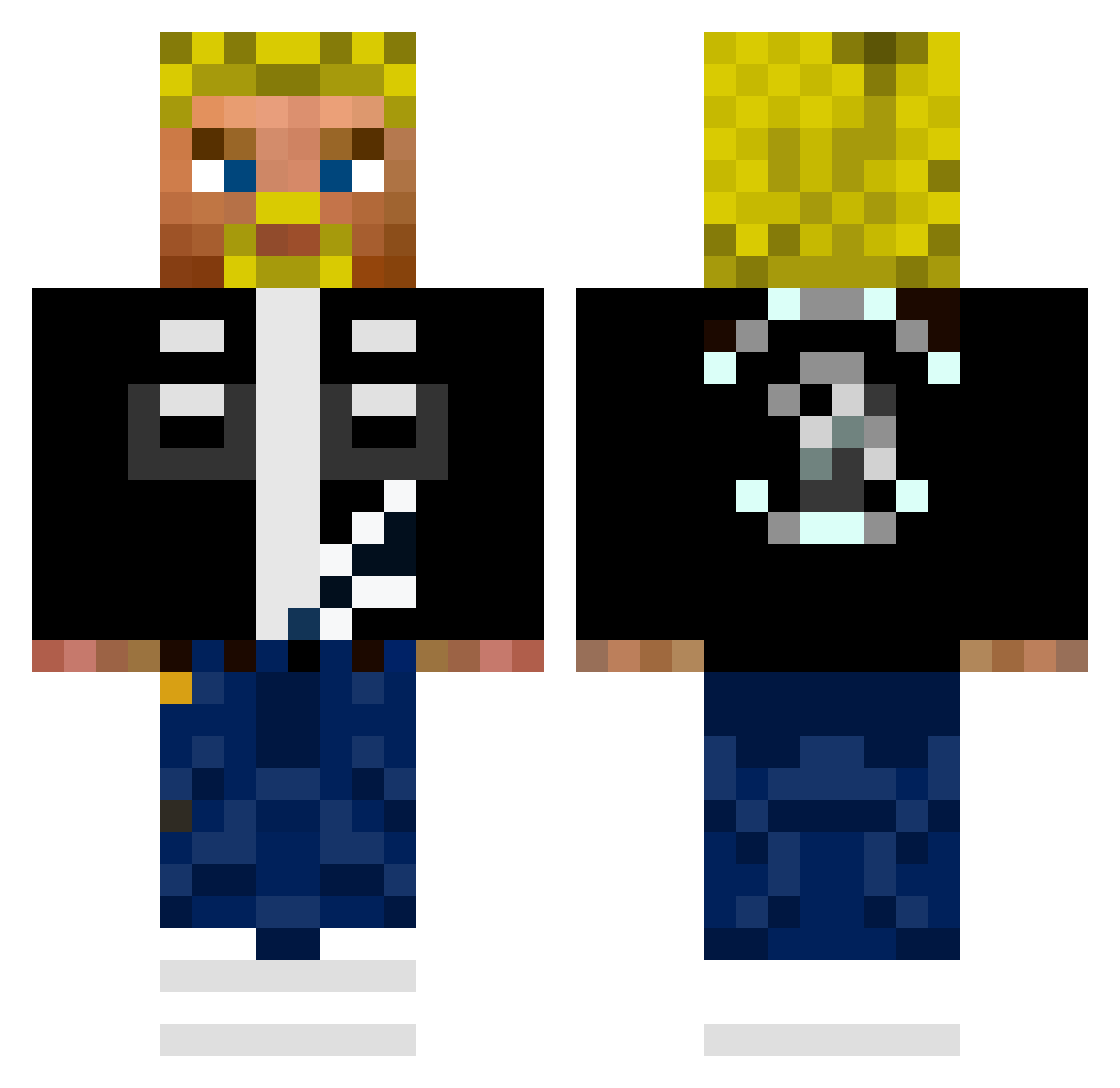 Prayers Minecraft skin, front and back view