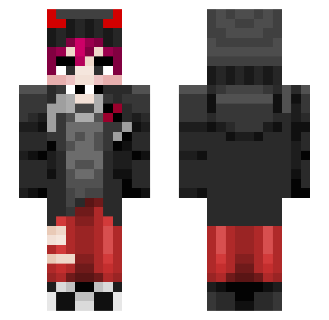 Xinmaa Minecraft skin, front and back view