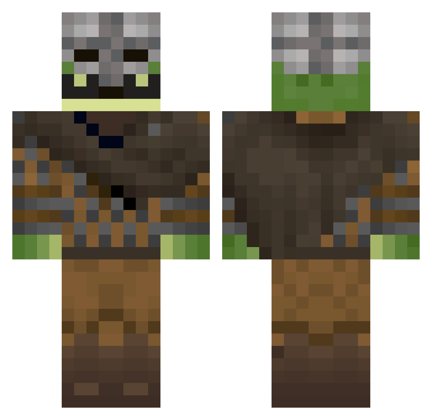 chtrp Minecraft skin, front and back view