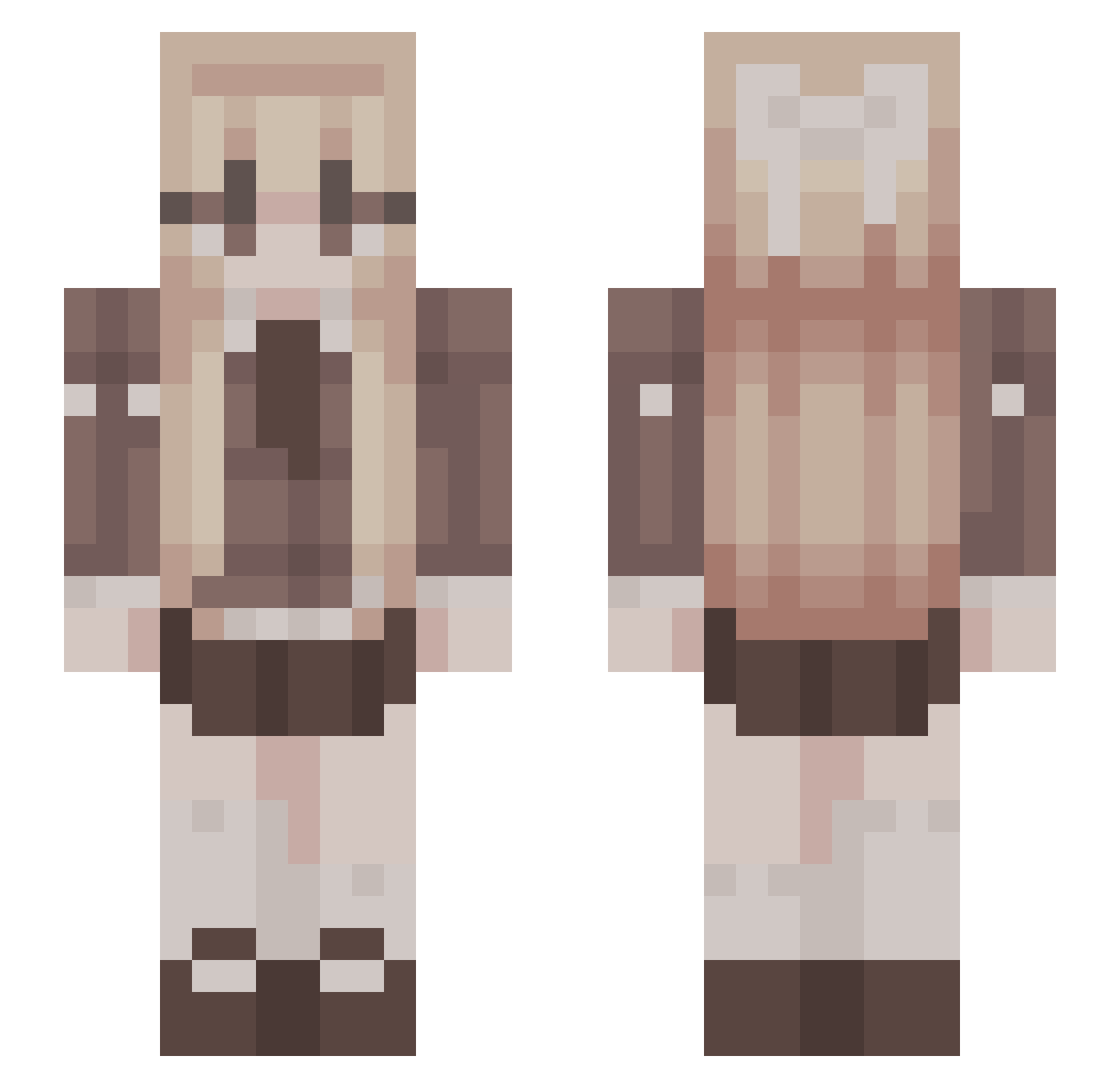Lenoria Minecraft skin, front and back view