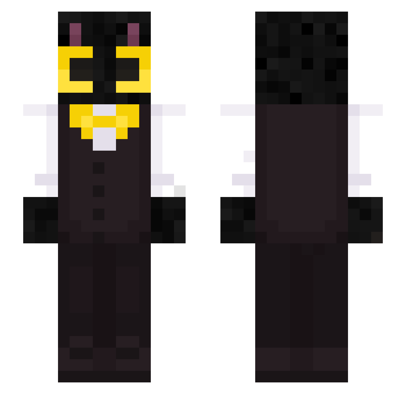 AstroFurr Minecraft skin, front and back view