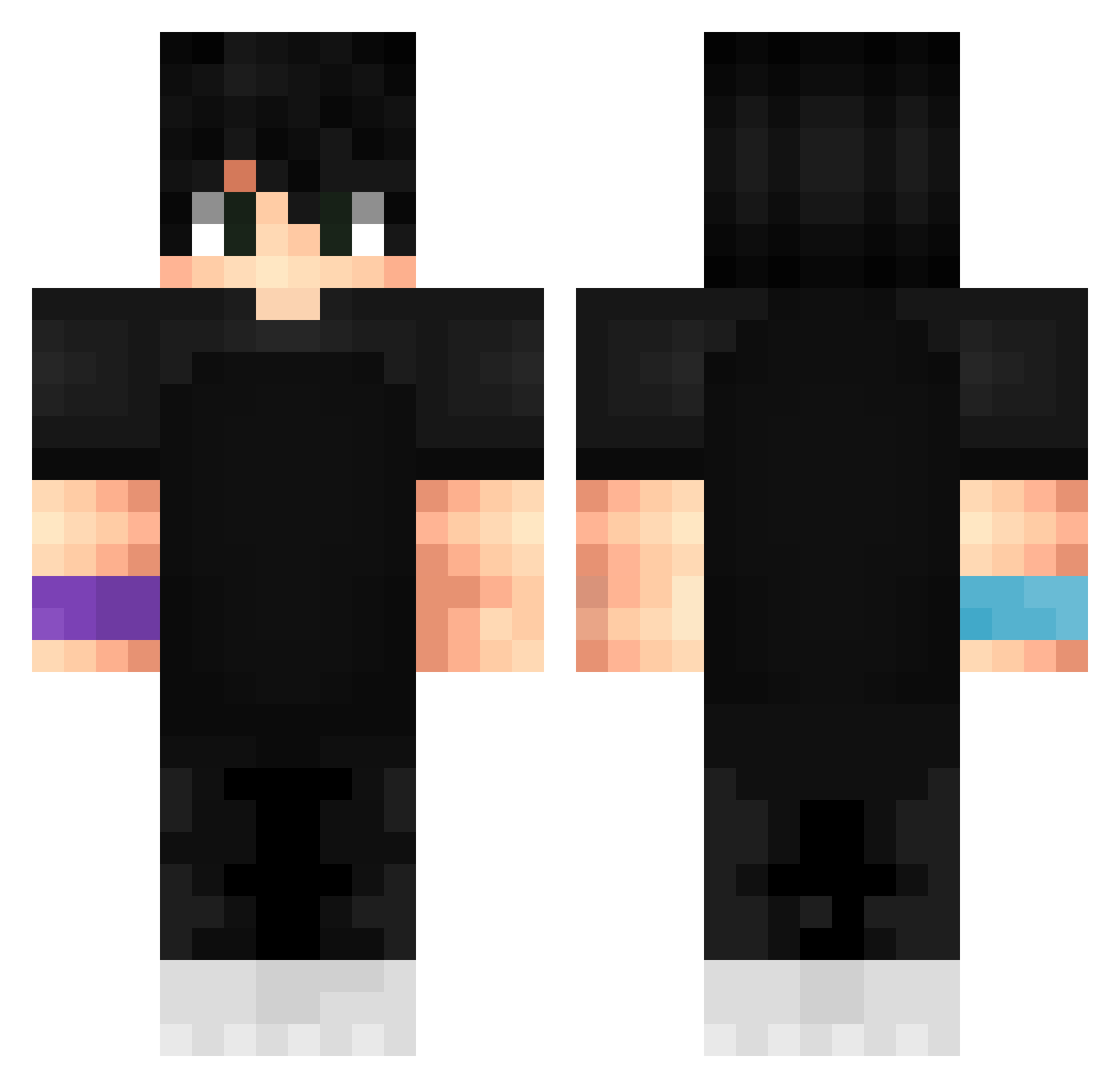 ExcLRabja Minecraft skin, front and back view