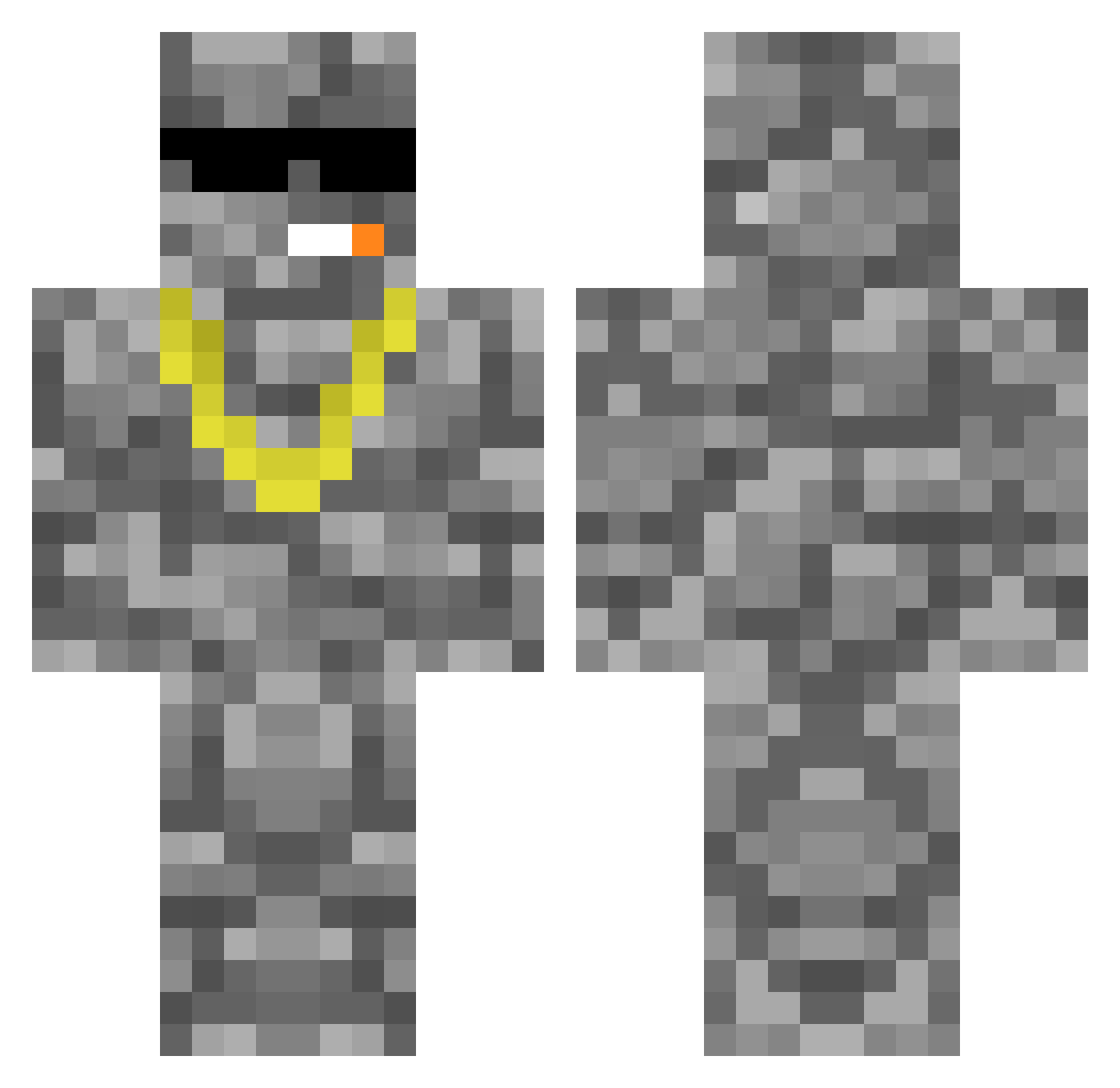 Camcorn4692 Minecraft skin, front and back view