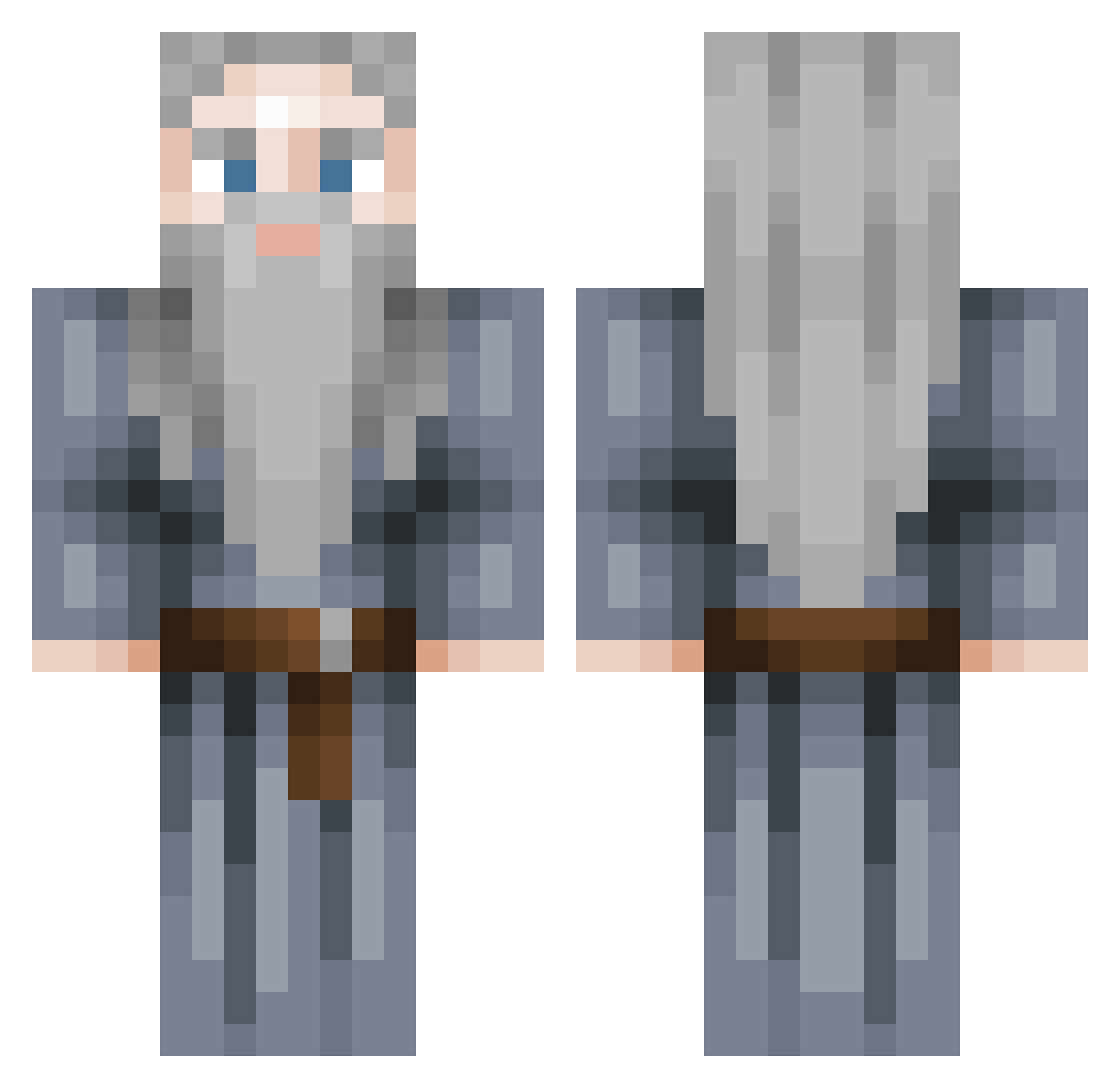 twingue Minecraft skin, front and back view