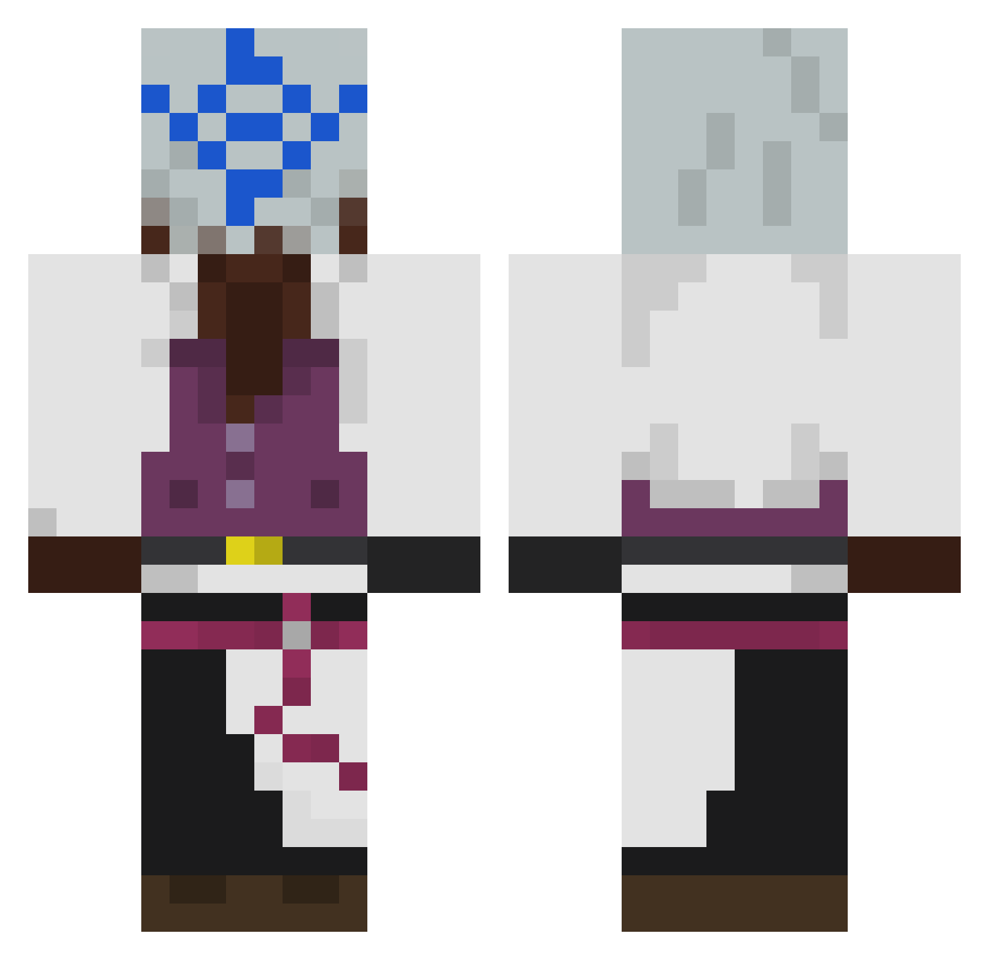 01deVida Minecraft skin, front and back view
