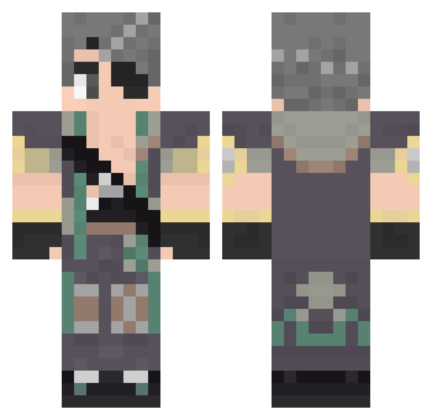 Morris2911 Minecraft skin, front and back view