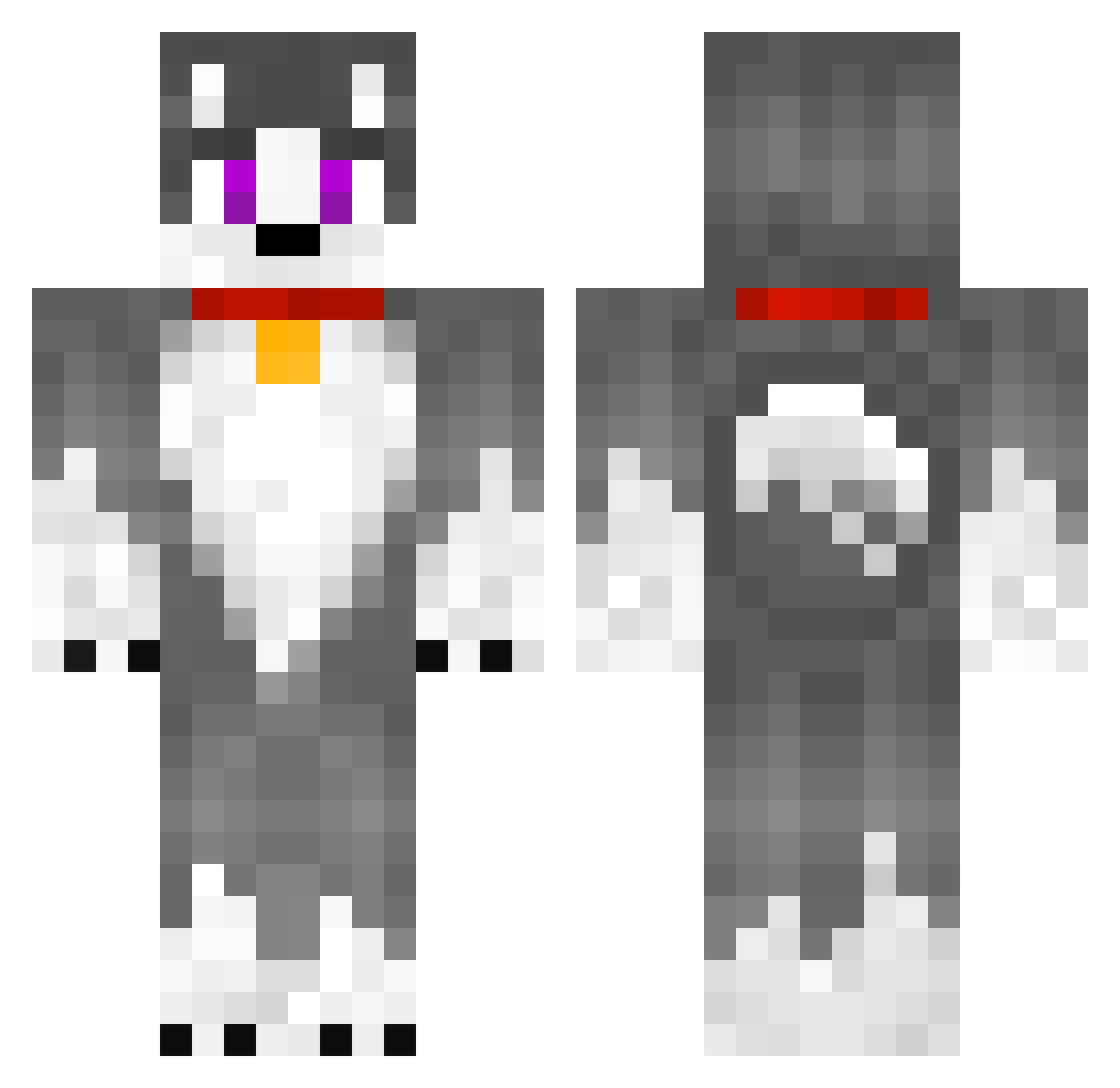 Zamachi Minecraft skin, front and back view