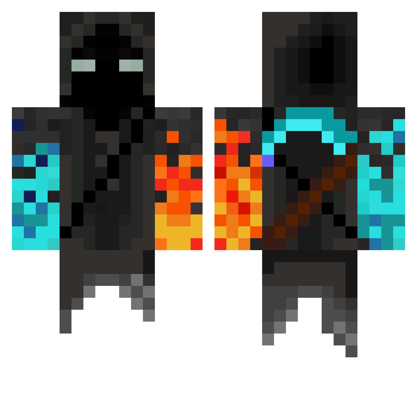 TheMythicalDemon Minecraft skin, front and back view