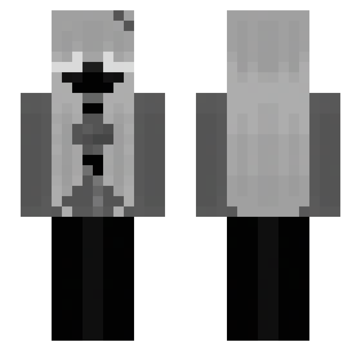 Shampey Minecraft skin, front and back view