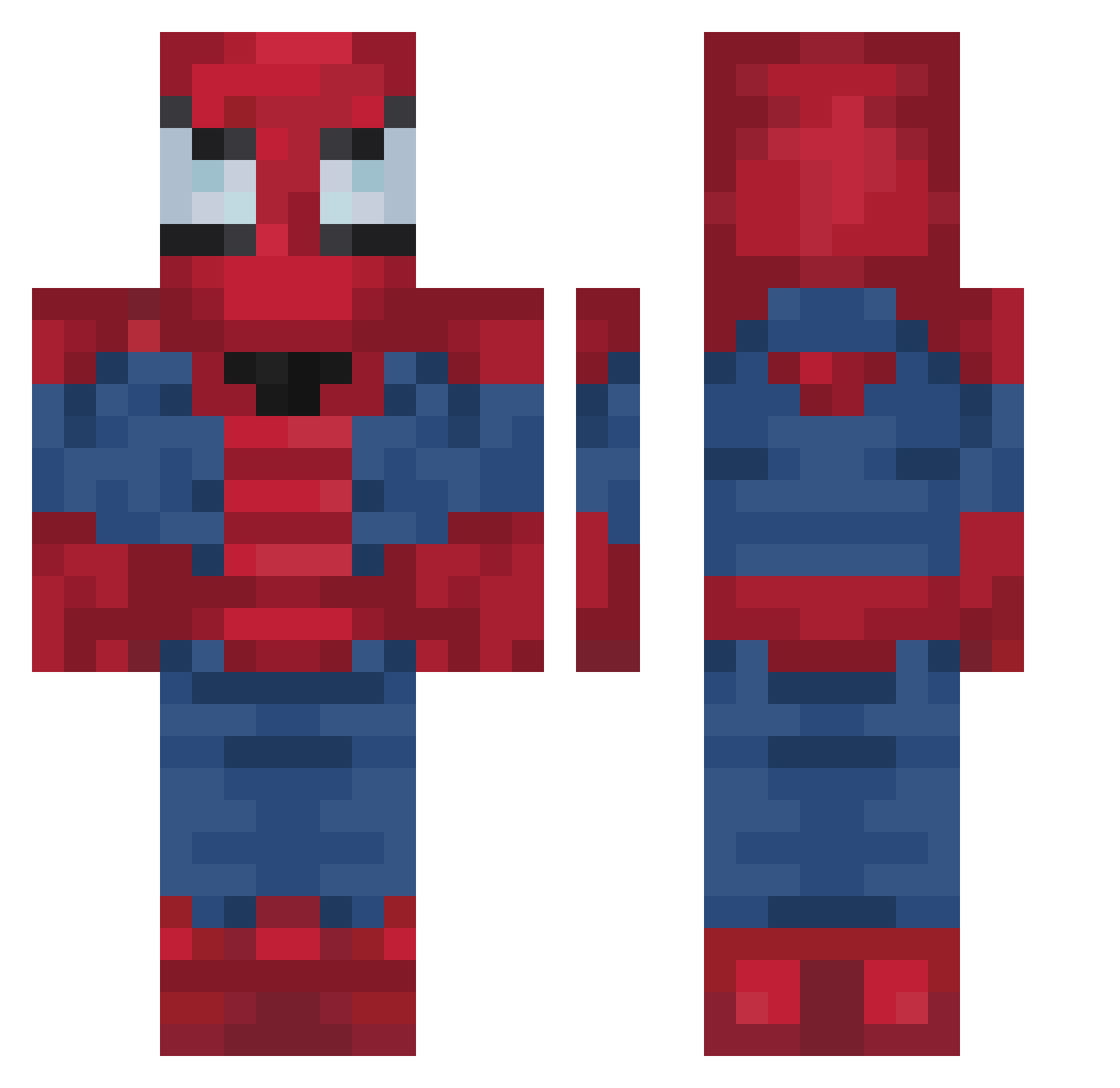 Veartsy Minecraft skin, front and back view