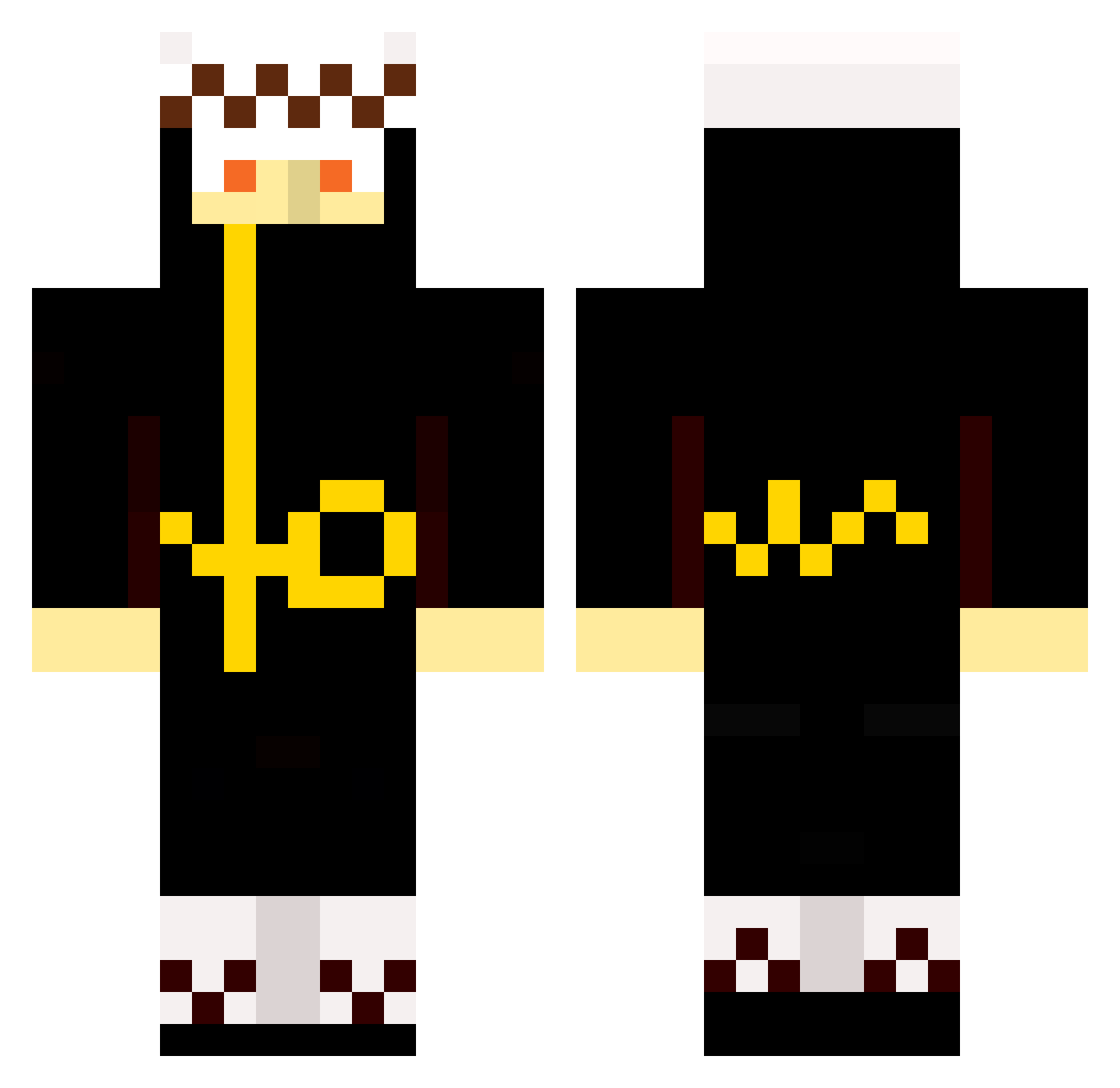 Kurama_Yondaime Minecraft skin, front and back view