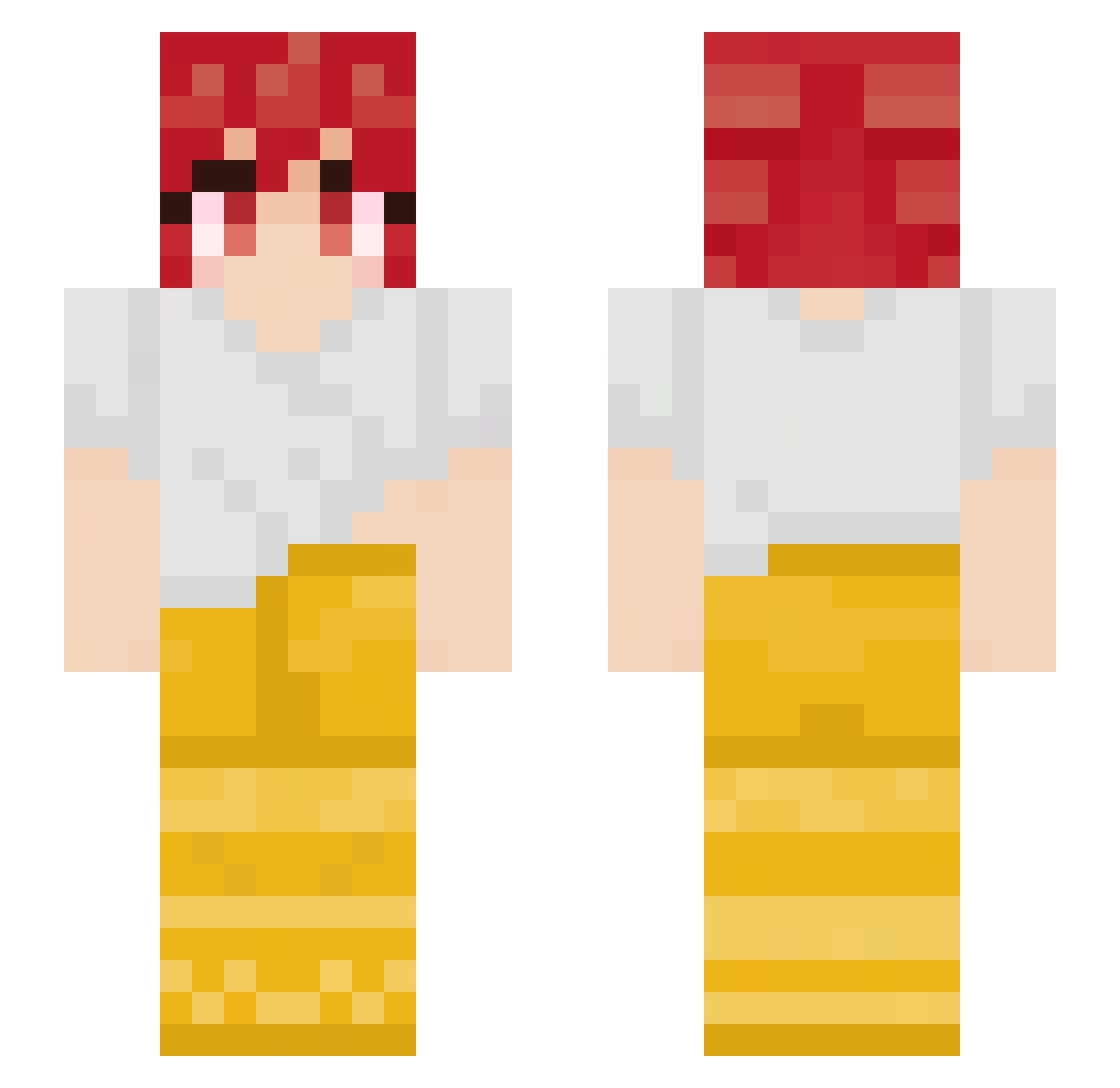 vHermit Minecraft skin, front and back view