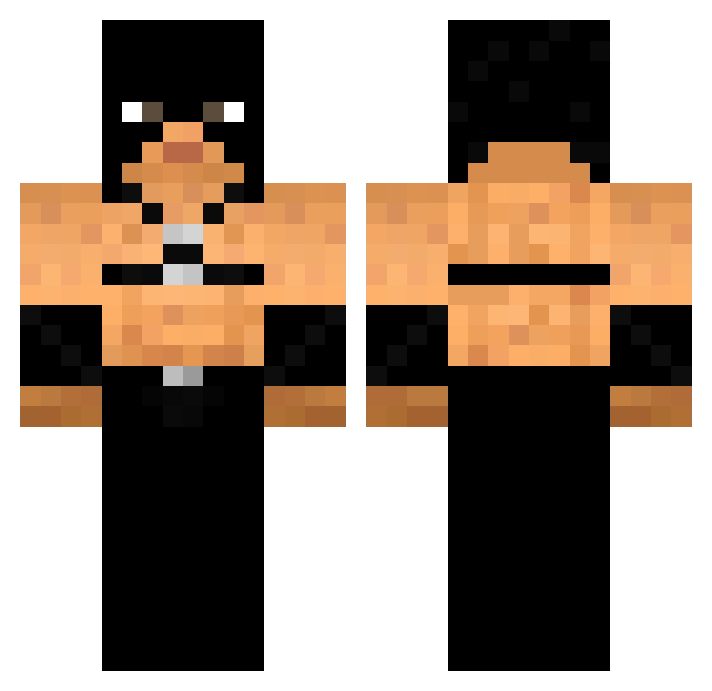 InDictor Minecraft skin, front and back view