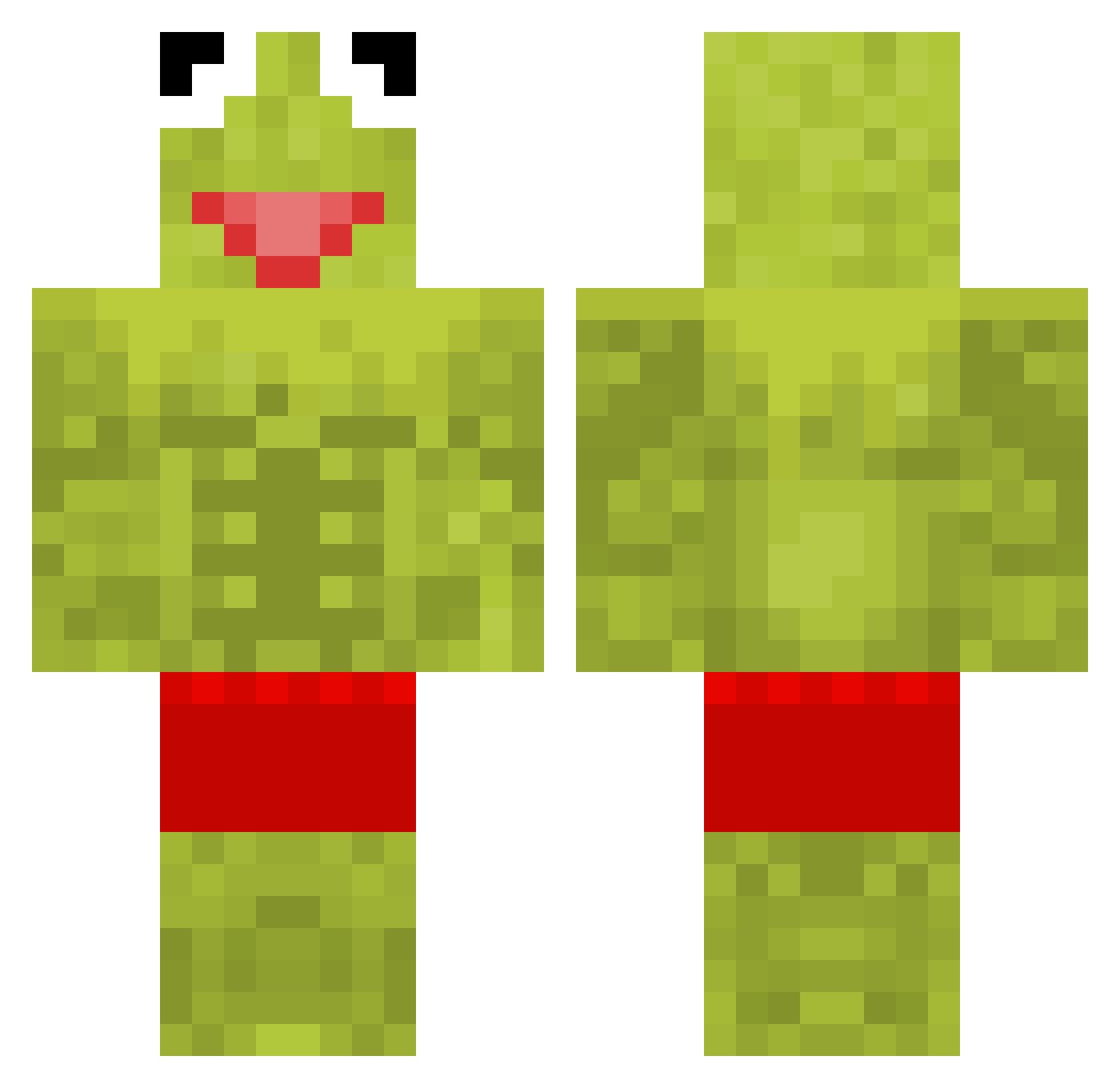 Ke_rmit Minecraft skin, front and back view
